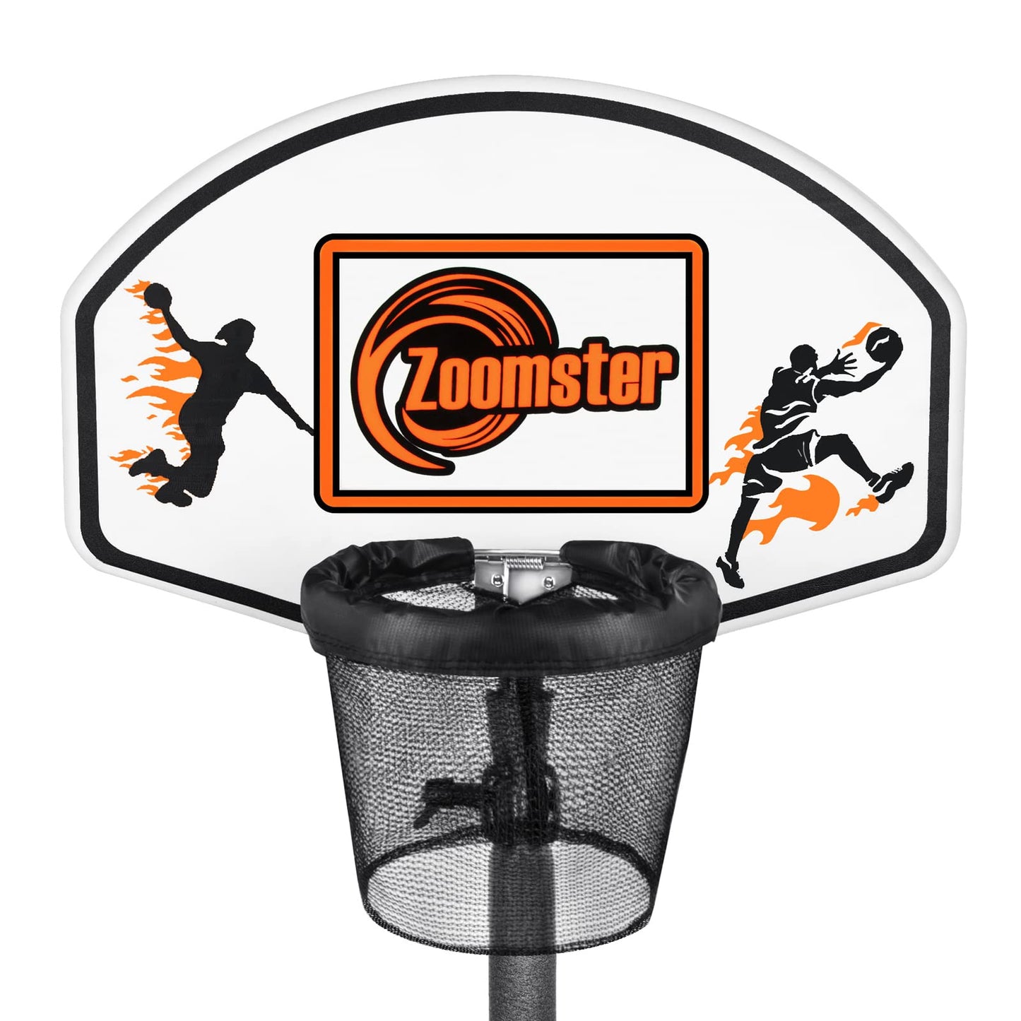 Trampoline Basketball Hoop with Mini Basketball Easy to Install Basketball Hoop for Trampoline Fit for Straight Pole and Curved Pole