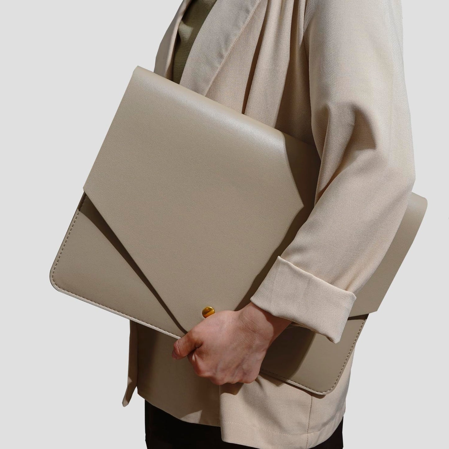 Benfan Laptop Sleeve Compatible with 2024 13inch MacBook Air M3,13 MacBook Pro M2, Surface Pro 3 4 5 6 7, Dell XPS 13 with Small Pouch, Mouse Pad and Cord Holder Color Khaki