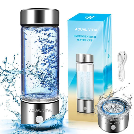 Aqua Vital Hydrogen Water Bottle Rechargeable Portable Hydrogen Water Machine Generator, Ionizer for Home, Office, Travel with Charger
