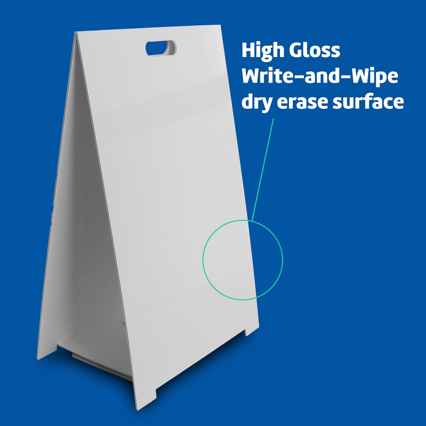 Flipside Products 35.5"x 23" Double- Sided Corrugated Plastic Dry Erase Marquee Easel, Signboard, Indoor Outdoor, Sidewalk Curb Sign, White