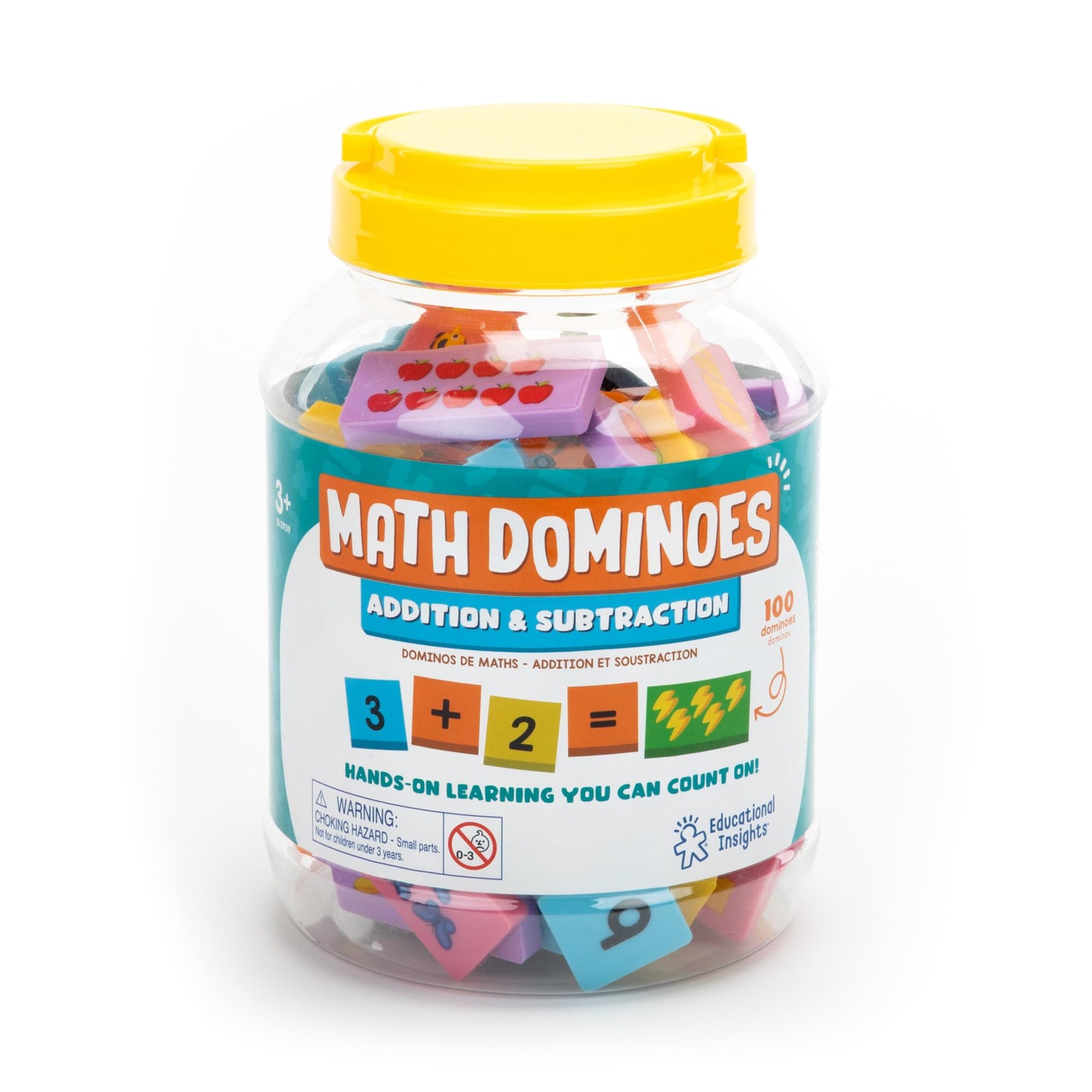 Educational Insights Math Dominoes Addition & Subtraction - Math Preschool Activities for Classroom & Home, Toddler Learning Toys, Gift for Ages 3+