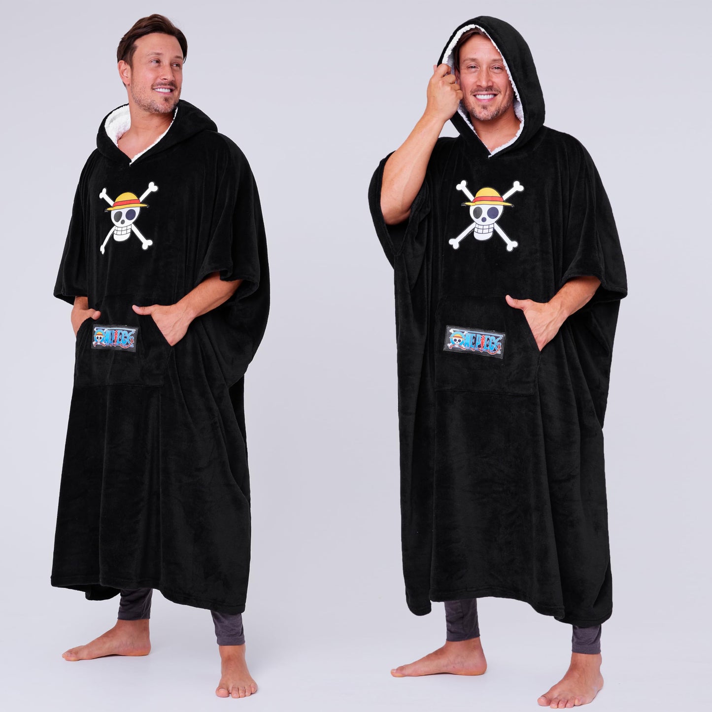 One Piece Hoodie Blanket for Adults and Teenagers Cosy Oversized Wearable Blanket One Size Sherpa Hood Gifts for Him