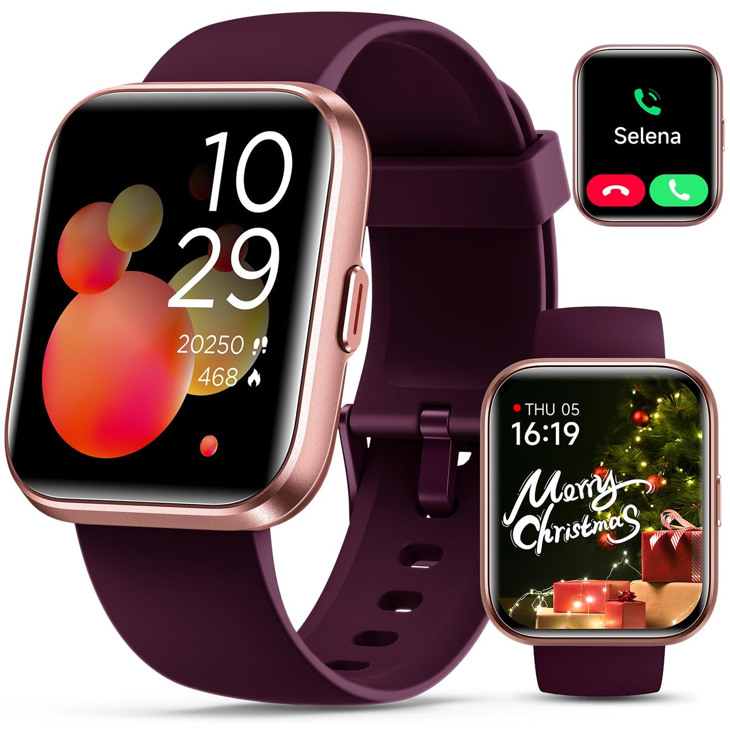 Smartwatch for Women, Compatible with Android & iPhone, 1.8'' Fitness Tracker Watch with Alexa, Call & Notification Alerts, Heart Rate & Sleep Monitor, 120 Sports Modes, Waterproof Watch for Women