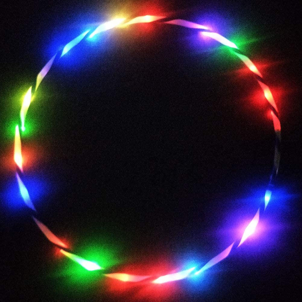 LED Hoops for Kids and Adults - CRTEPST Light Up Glow Sport Rings Dance Toy for Sports Playing Exercise