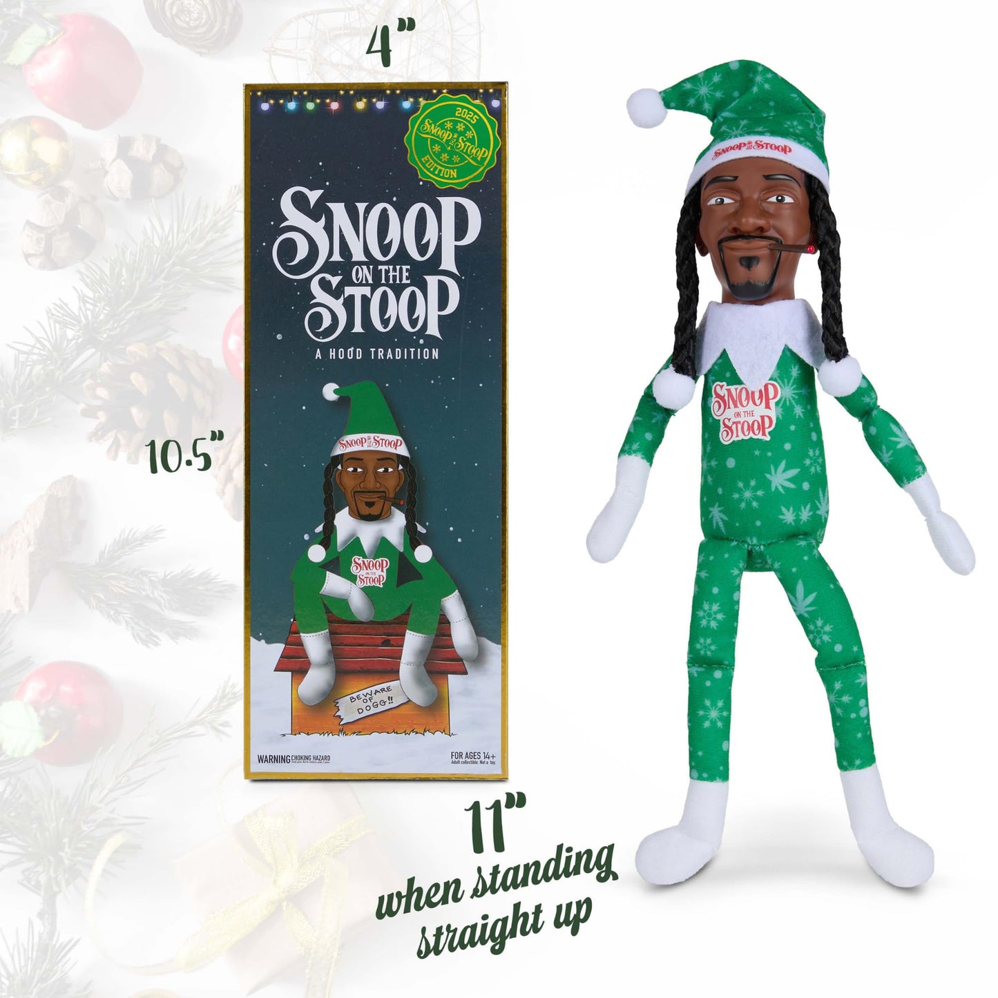 Snoop Dogg Snoop on The Stoop 2025 Christmas, 12” Small Shelf Décor