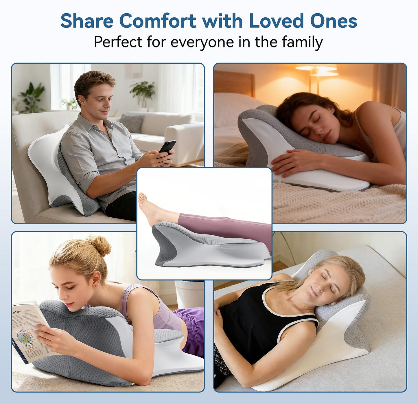 FamiCare Reading Pillow Ergonomic Memory - Wedge Pillow Comfort Support