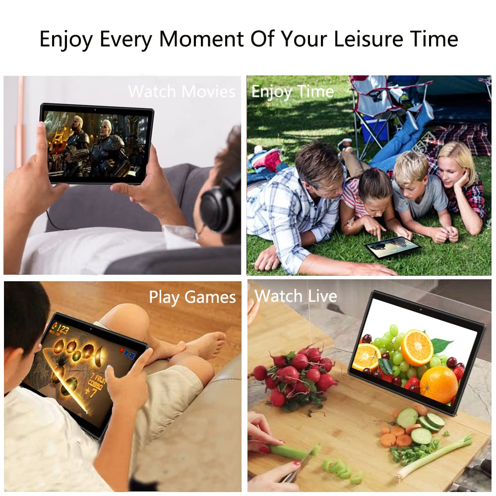PRITOM Touch10 Tablet 10 inch - Tablet Android 13, 64GB, 512GB Expandable, Quad-Core, HD IPS Screen, Dual Camera, WiFi, Bluetooth, Tablets with 6000mAh Battery, Black