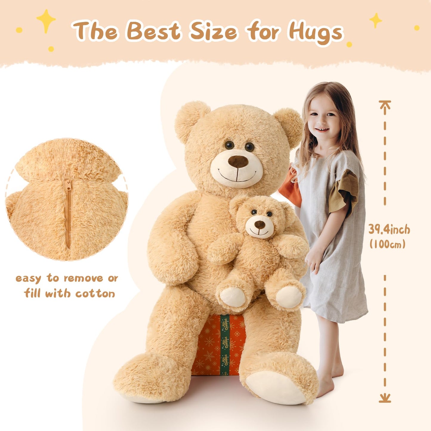 Muiteiur Teddy Bear Stuffed Animal with Babies
