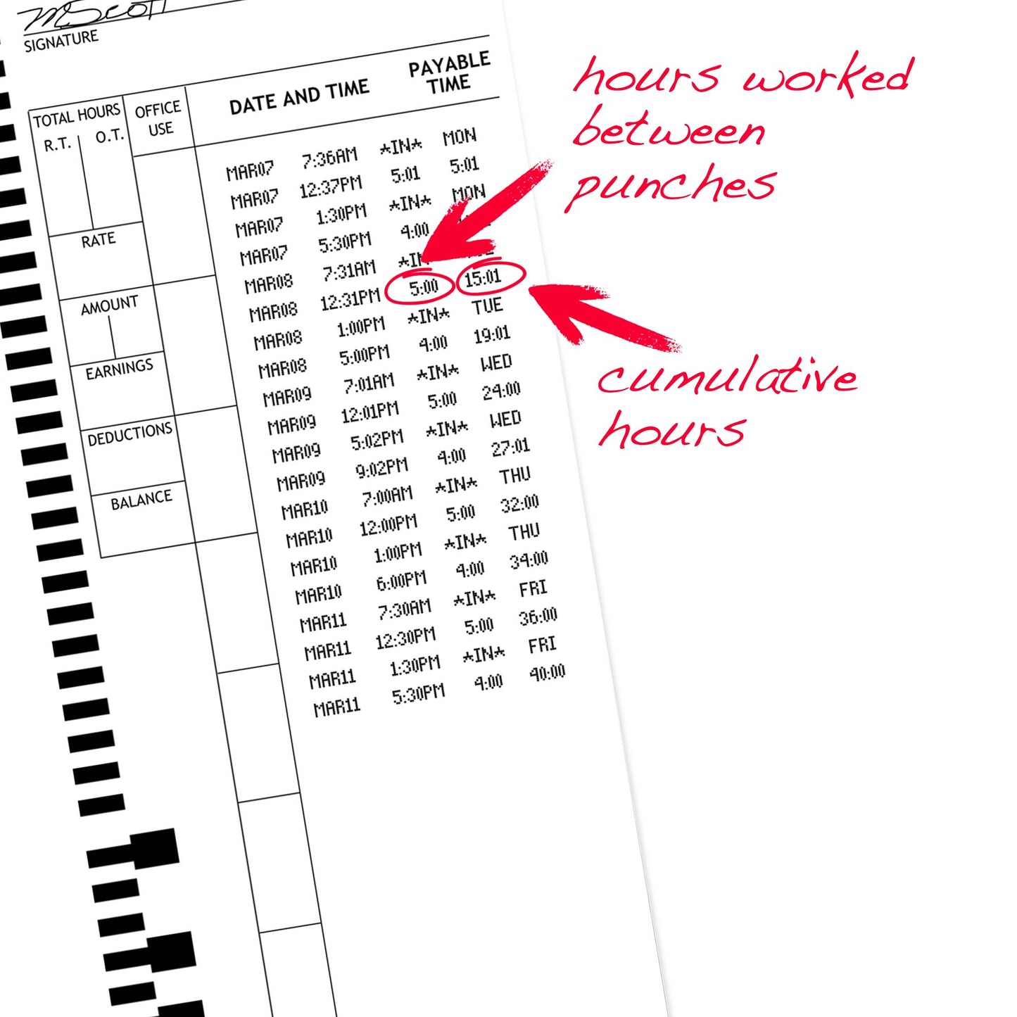 Pyramid Time System - Authentic Time Cards [44100-10PK3] for Pyramid 4000, 4000ProK, 4000HD, 5000 & 5000HD Series, Time Sheets for Auto Totaling Time Clocks (3.5 x 9 in) - 300 Time Cards - White