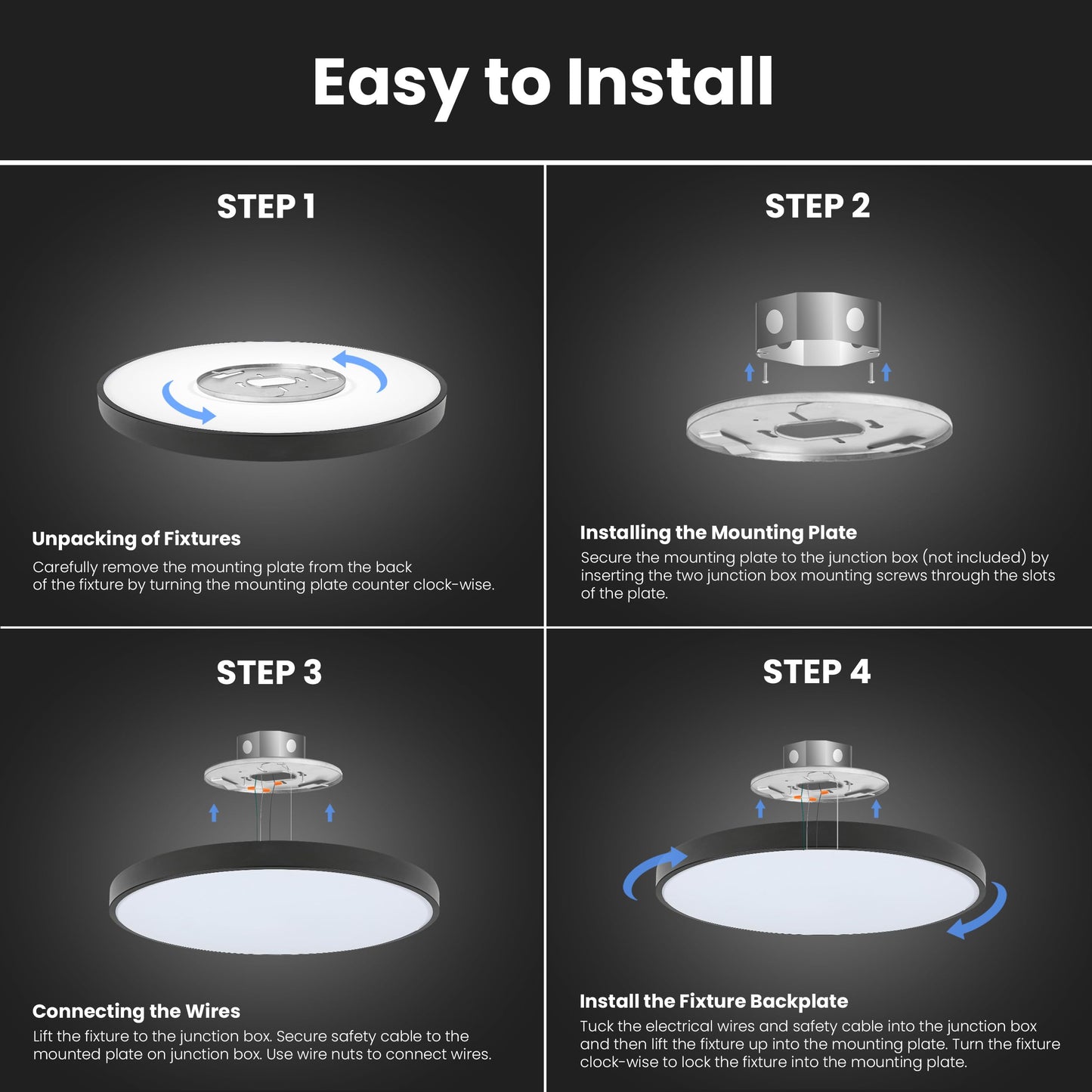 Feit Electric Smart Ceiling Light Fixture, 15" Round Flush Mount, Color Changing, Music Sync, Works with Alexa and Google Home Asst, 30W, 1600 Lumens, Tunable White, 22-Year Lifetime, FM15/RGBW/DIM/AG