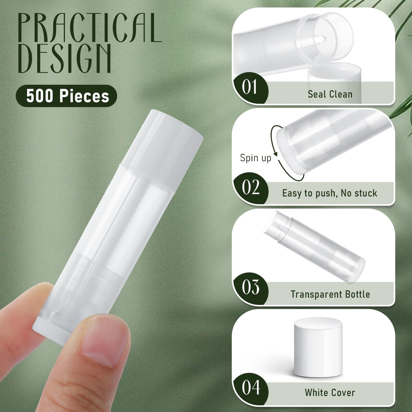 Nuanchu 500 Pcs 0.19 oz/ 5.5 ml Empty Lip Balm Tubes Round PVC Lip Gloss Tubes with Caps Lightweight Clear Lip Balm Containers Refillable Lip Balm Tubes Lipstick Tubes for Homemade DIY
