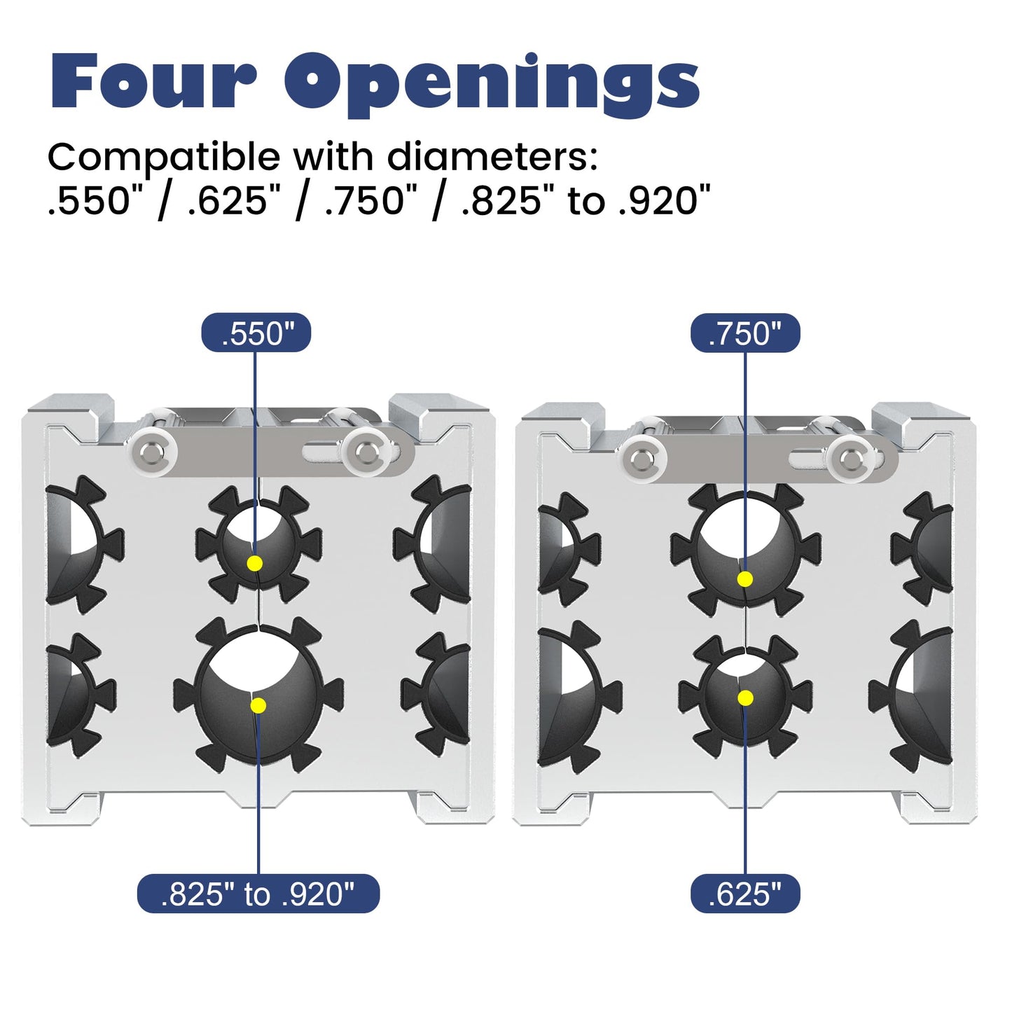 Universal Clamp Collets Barrel with 4 Openings, Constructed from Aircraft Grade Aluminum with Thick Anti-slip Non-Marring Surface
