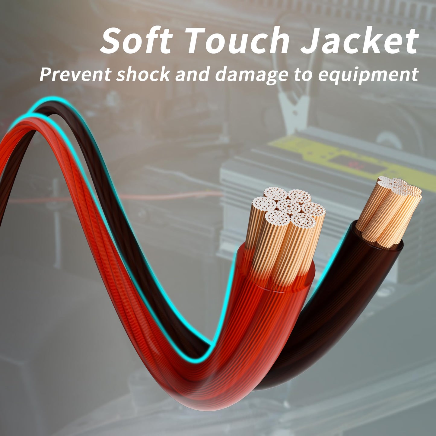 0 Gauge Wire (25FT Black + 25FT Red) CCA, Low Voltage Primary Automotive or Ground Cable, 1/0 Battery Cable, Car Audio, RV, Car Amplifier Power, Amp Wiring, Translucent Jacket