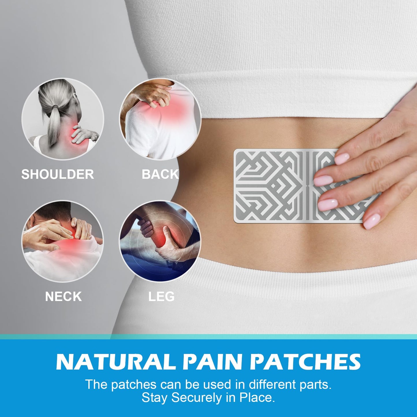 SKAYAH Pain Relief Patches 3.03" × 6.30", Reusable Pain Patches Includes 3 Adhesives, 1 Patch & 1 Carry Bag, Relief Muscle Soreness, Knee, Foot, Shoulder, Neck, Back Pain Patch-0108-1