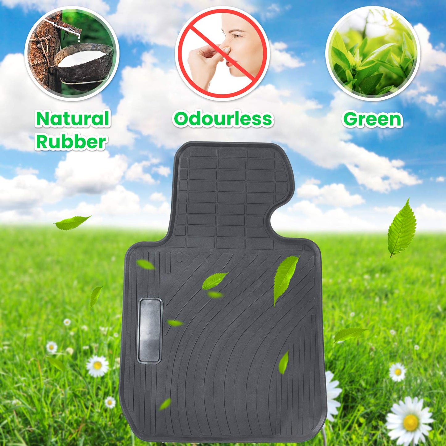 Floor Mat for BMW 3/4 Series F30 F31 F32 F33 F36 320i 328i 335i 2012-2018 & 2015+ F80 M3 Heavy Duty Rubber Front+Rear Car Liner Carpet All Weather Custom Fit Waterproof Odorless (Black 4PCS)
