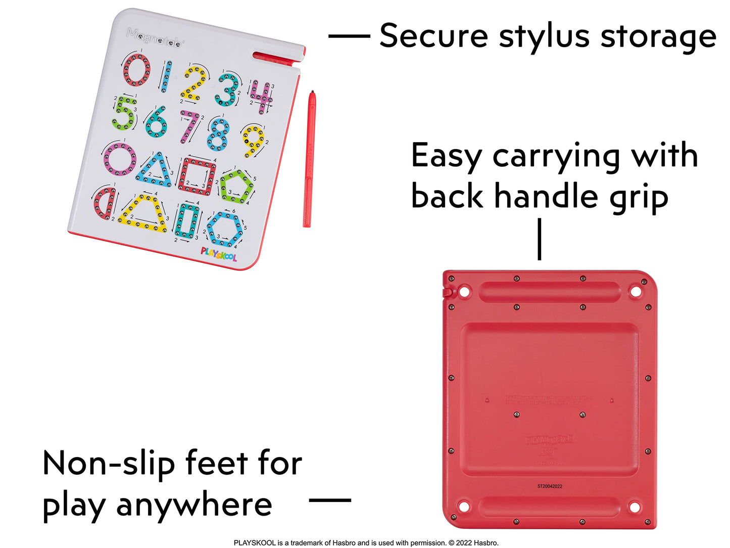Magnatab Playskool Numbers and Shapes — Magnetic Board Toy Letter Tracing for Toddlers Learning and Sensory Drawing — for Kids Ages 3 and Up