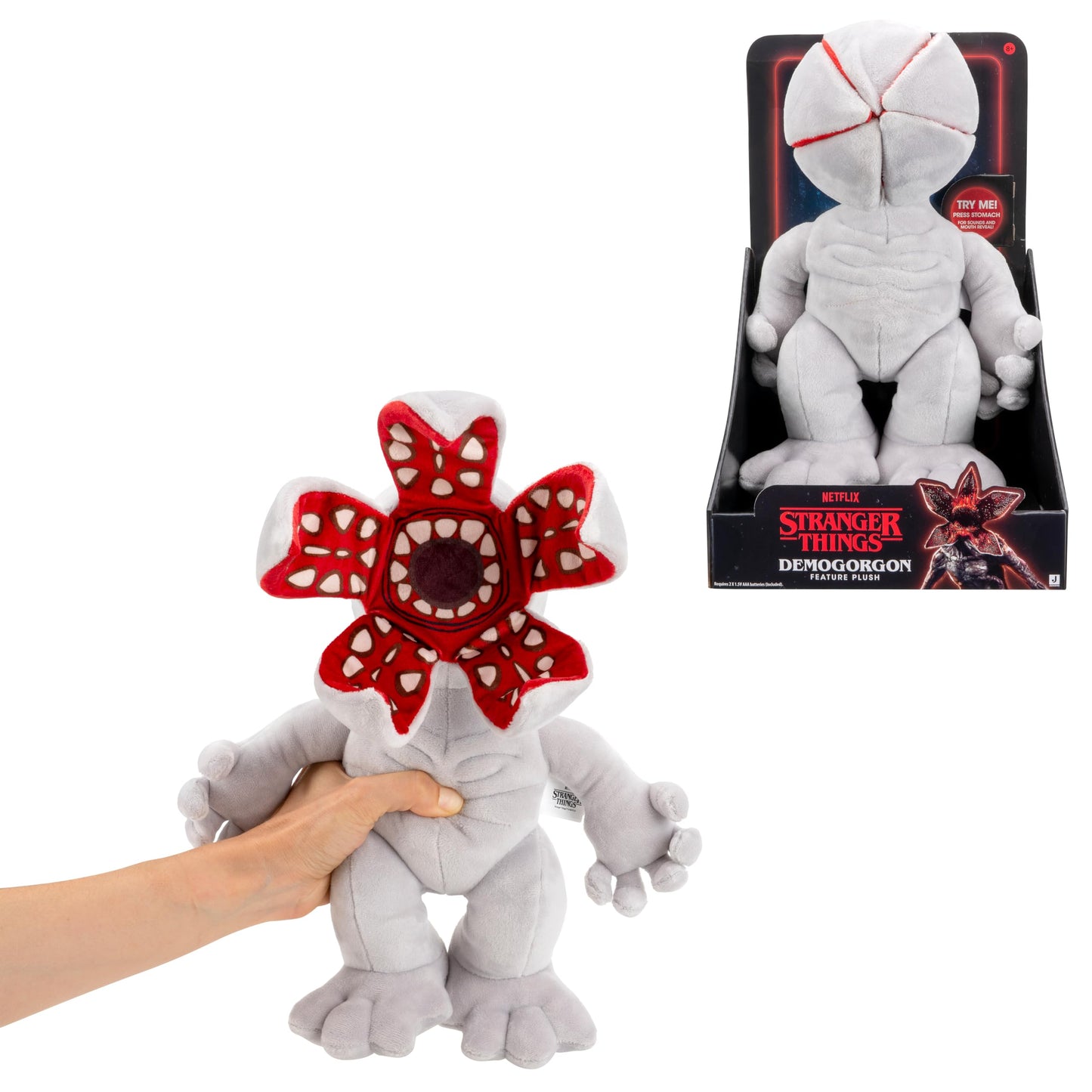 Stranger Things Demogorgon Feature Plush - 8-Inch Soft Plush with Opening Head and Sound Effects