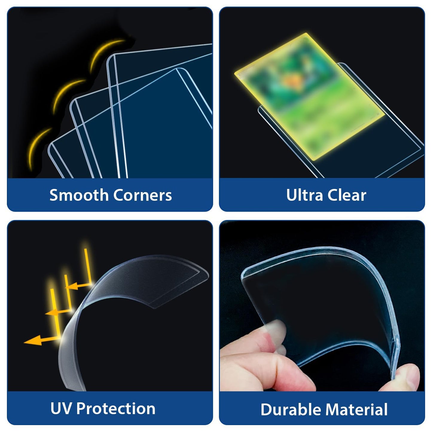 1000 Card Sleeves Top Loaders for Cards, Premium Toploaders for Cards, 3"x4" Baseball Card Protectors Hard Plastic, Hard Card Sleeves, Sports Trading Card Holder (500 Toploaders + 500 Penny Sleeve)