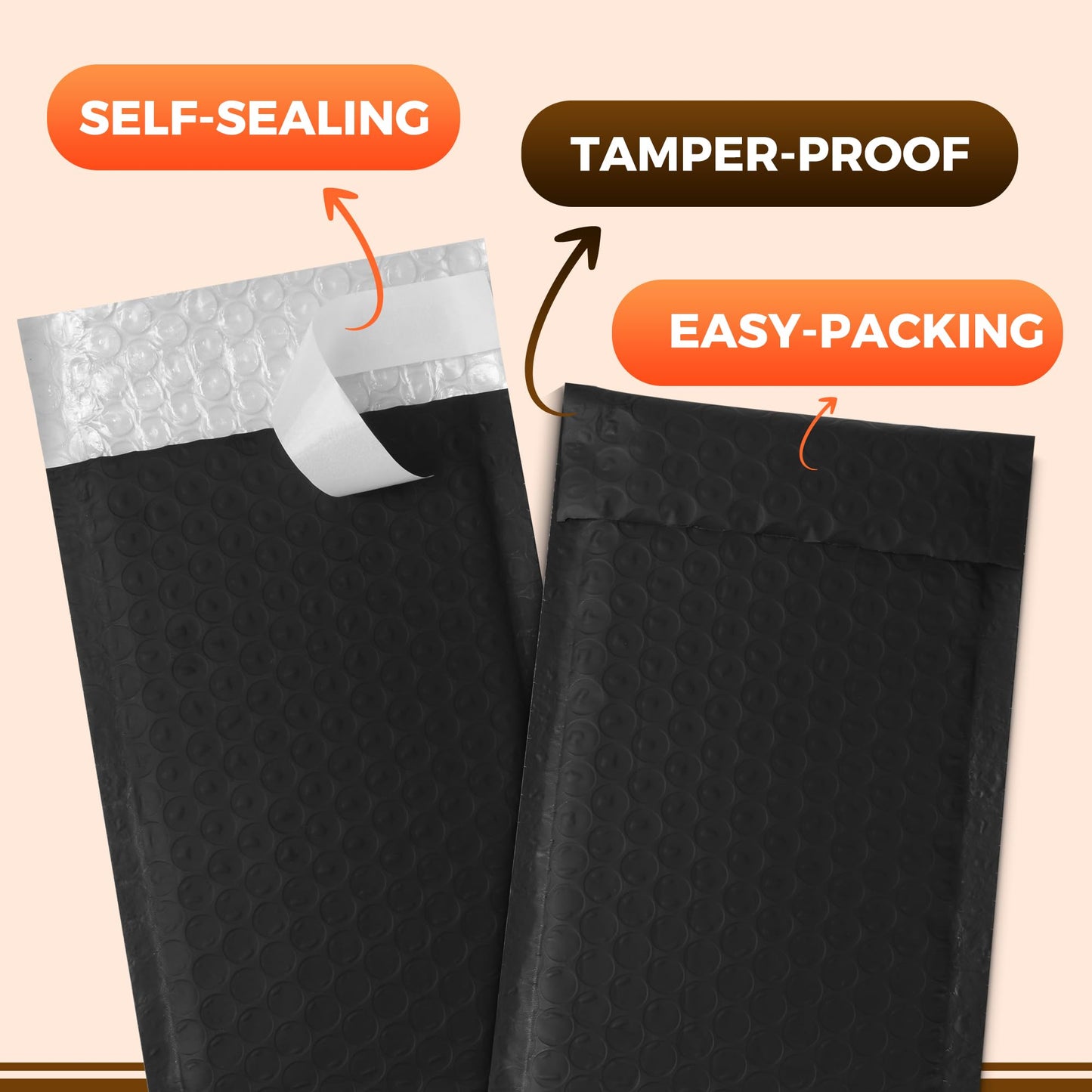 510-Pack Bubble Mailer 4'' x 8'' - Self-Sealing Waterproof Small Mailing Envelopes Padded Lightweight Shipping Bags for Accessories, Small Parts, Jewelry, Trading Cards, Compact Items 4x7 Usable Space