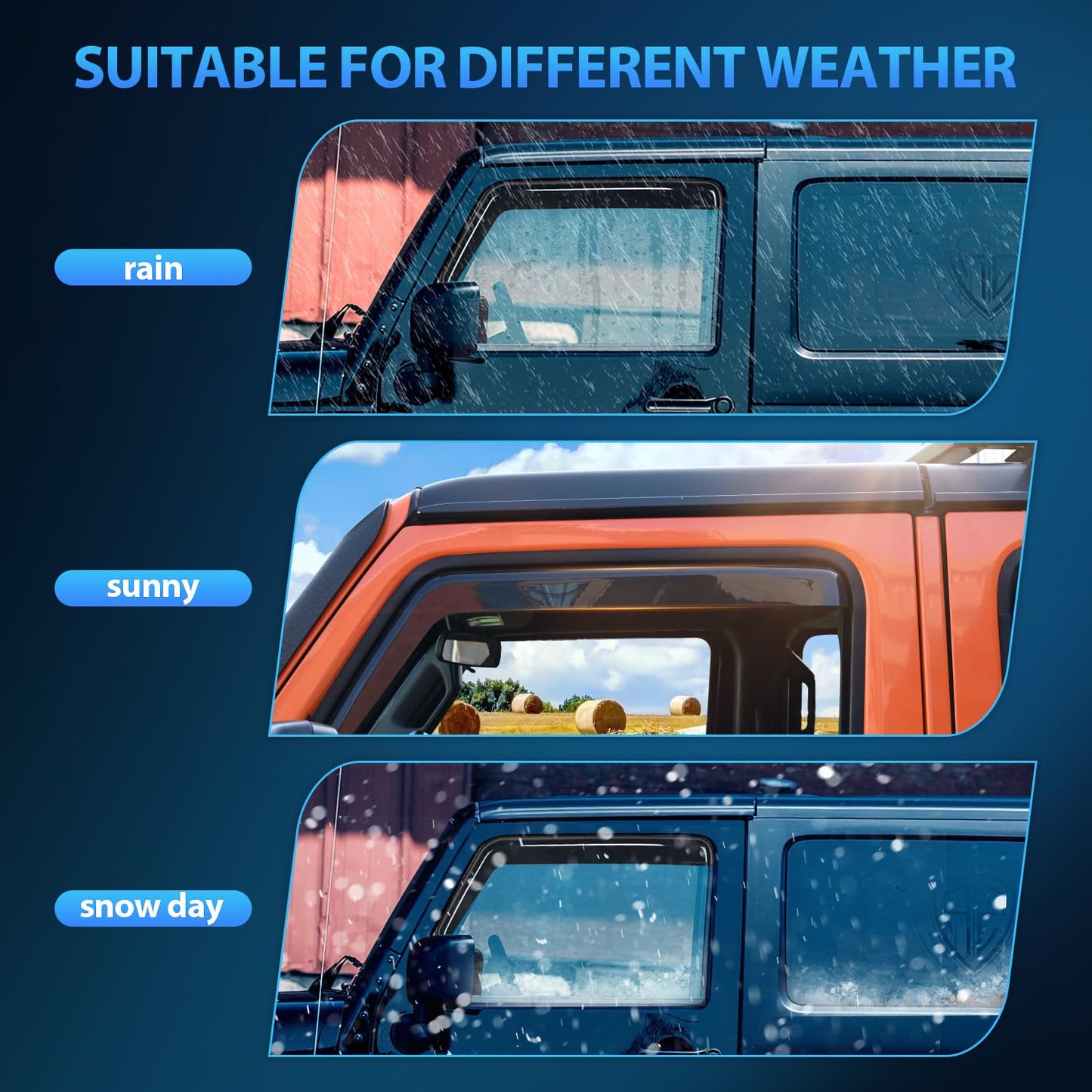 Nilight Window Visor Compatible with Jeep Wrangler JL/Gladiator 2018 2019 2020 2021 2022 2023 2024 2025 2026 Vent Window Deflectors,Rain Guards Acrylic-4pcs