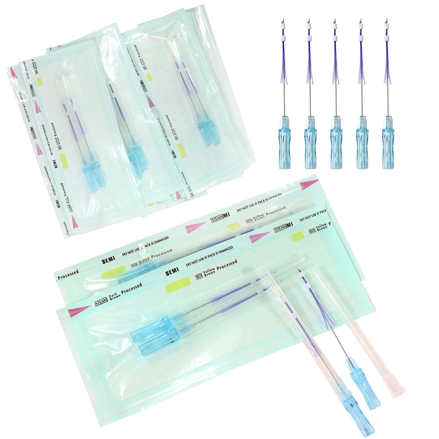 ACADA Pdo Threads for Face Lift Cog Pdo Multi Threads 23G 60mm, Cog PDO Threads L-Type Blunt, Professional Skin Tightening & Lifting Solution, 20Pcs