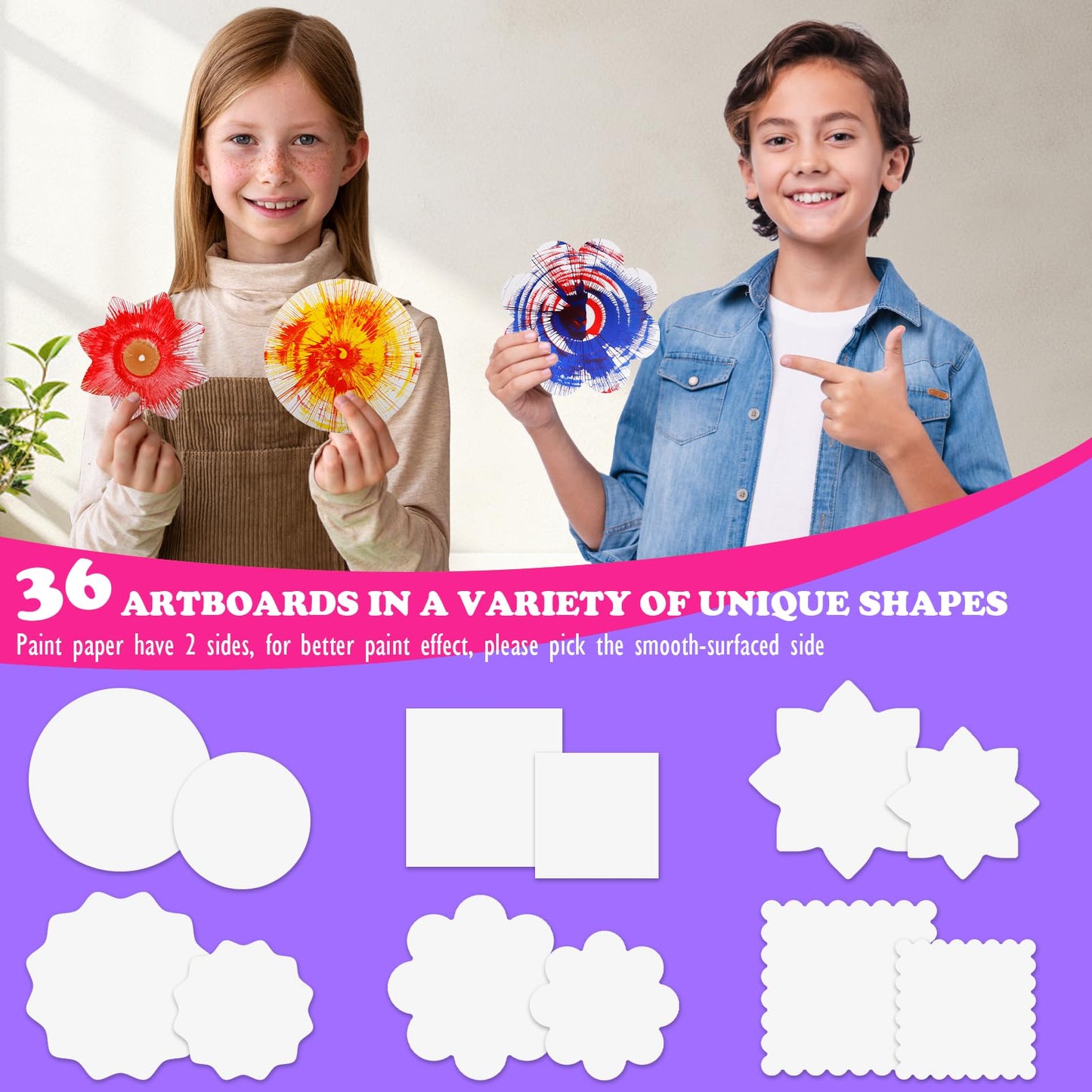 Arts and Crafts for Kids Ages 4-8,Paint Spin Art Machine Kit,Art Craft Set for 6-9 Year Old,Cool Painting Spinner Toys Kits Set,Art Supplies Birthday Gifts for Boy Girl Ages 6 7 8 9 10 11 12 (Purple)