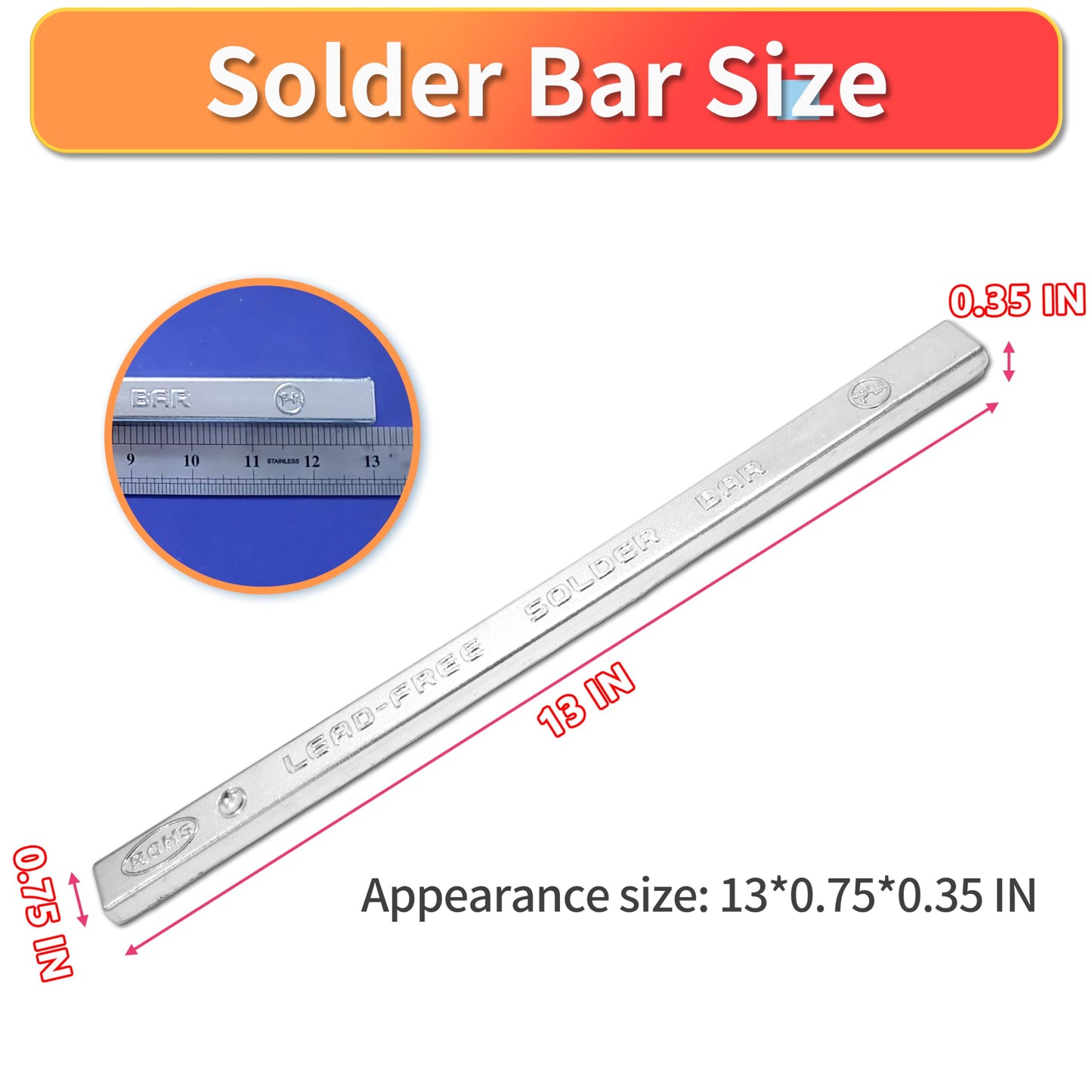 Ouwinway 1LB Lead-Free Solder Bar((16oz/454g±5g)),Pure Tin,99.99% High Purity Suitable for Solder Pot