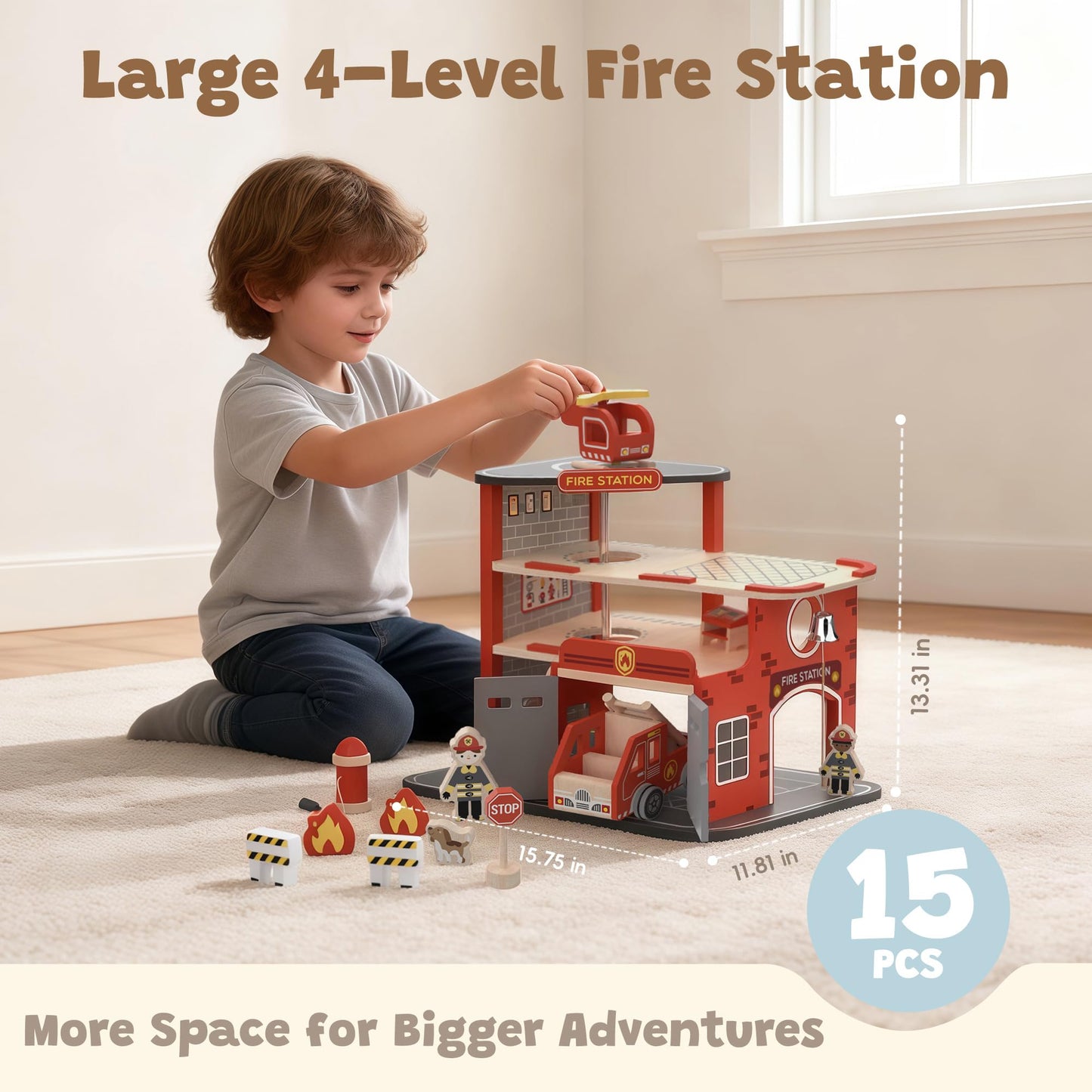 FReniland Toys of Fire Station, Set of 15