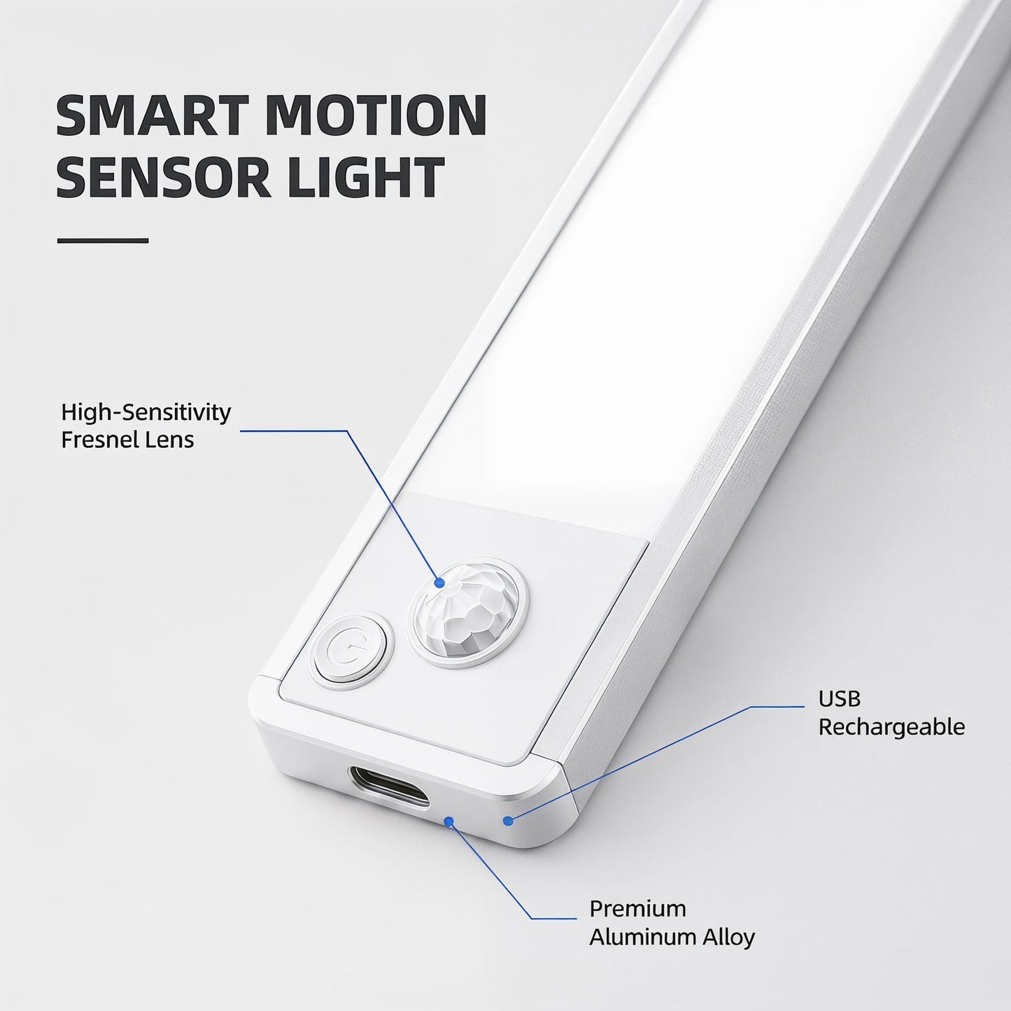 Under Cabinet Motion Sensor Lighting: Dimmable Rechargeable Lights Indoor - Battery Operated Lights - Undercabinet Wireless Closet Light Magnetic Led Light for Kitchen Home Bathroom Counter 5 Pack
