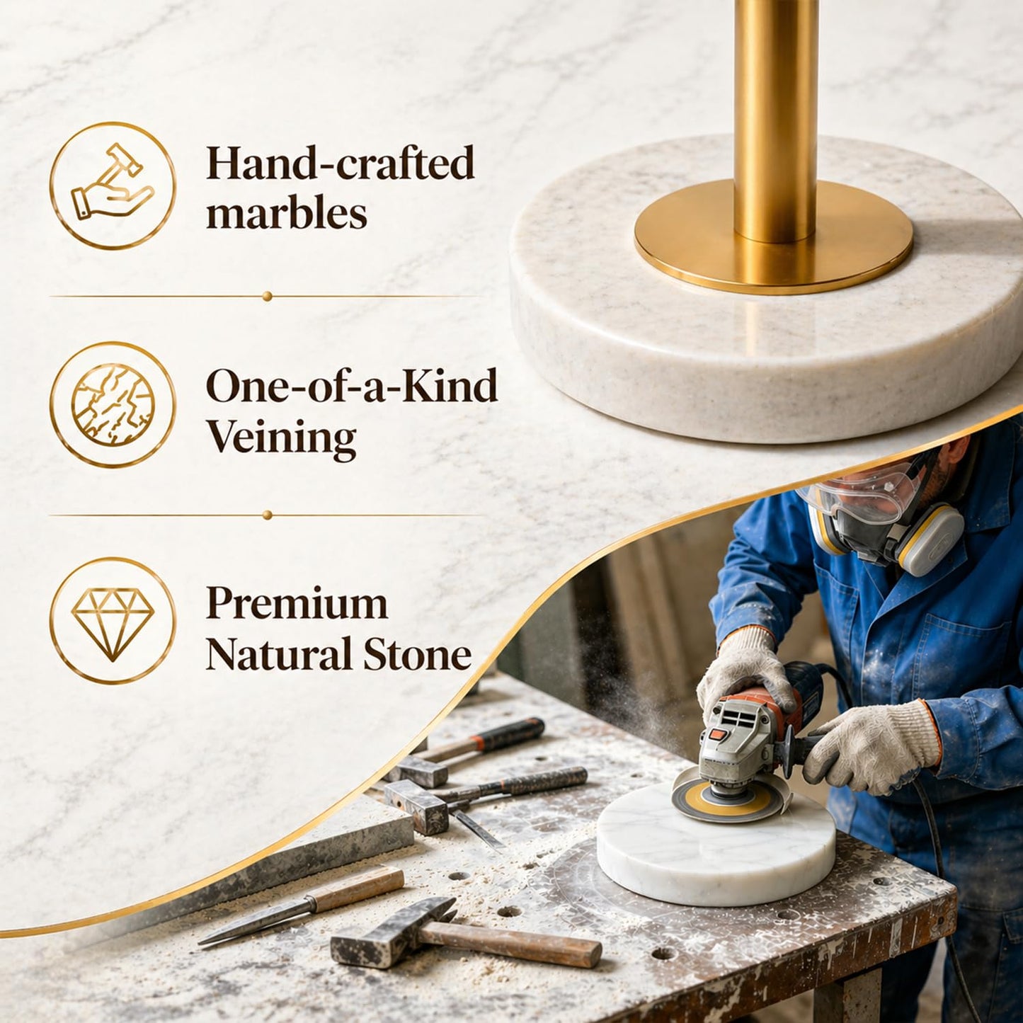 【Upgraded】Dimmable Gold Floor Lamps for Living Room, 11W LED Bulb Included, Modern Standing Lamp with Marble Base, Tall Pole Light with White Linen Shade for Bedroom Reading Office Corner Nursery