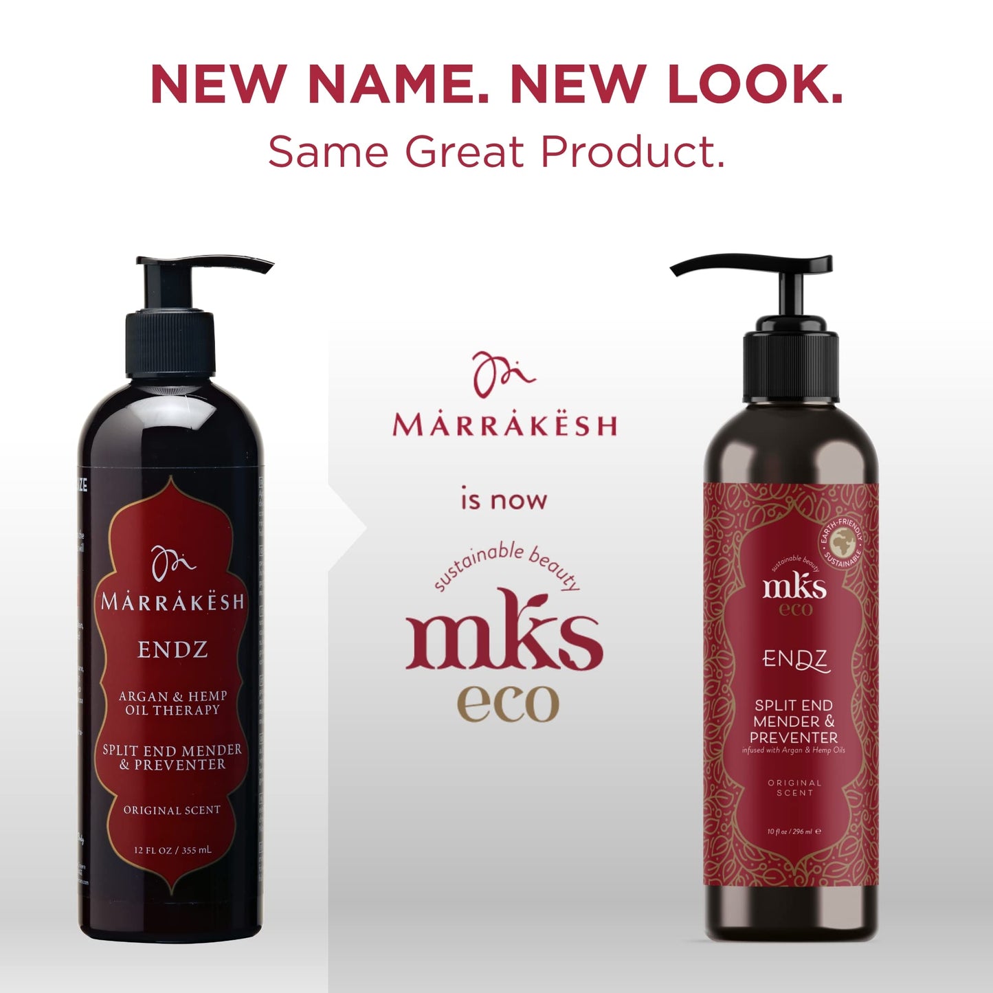 MKS eco Endz, Original Scent - 10 fl oz - Split End Mender & Preventer - Moroccan Argan Oil, Hemp Seed Oil - Vegan & Cruelty Free