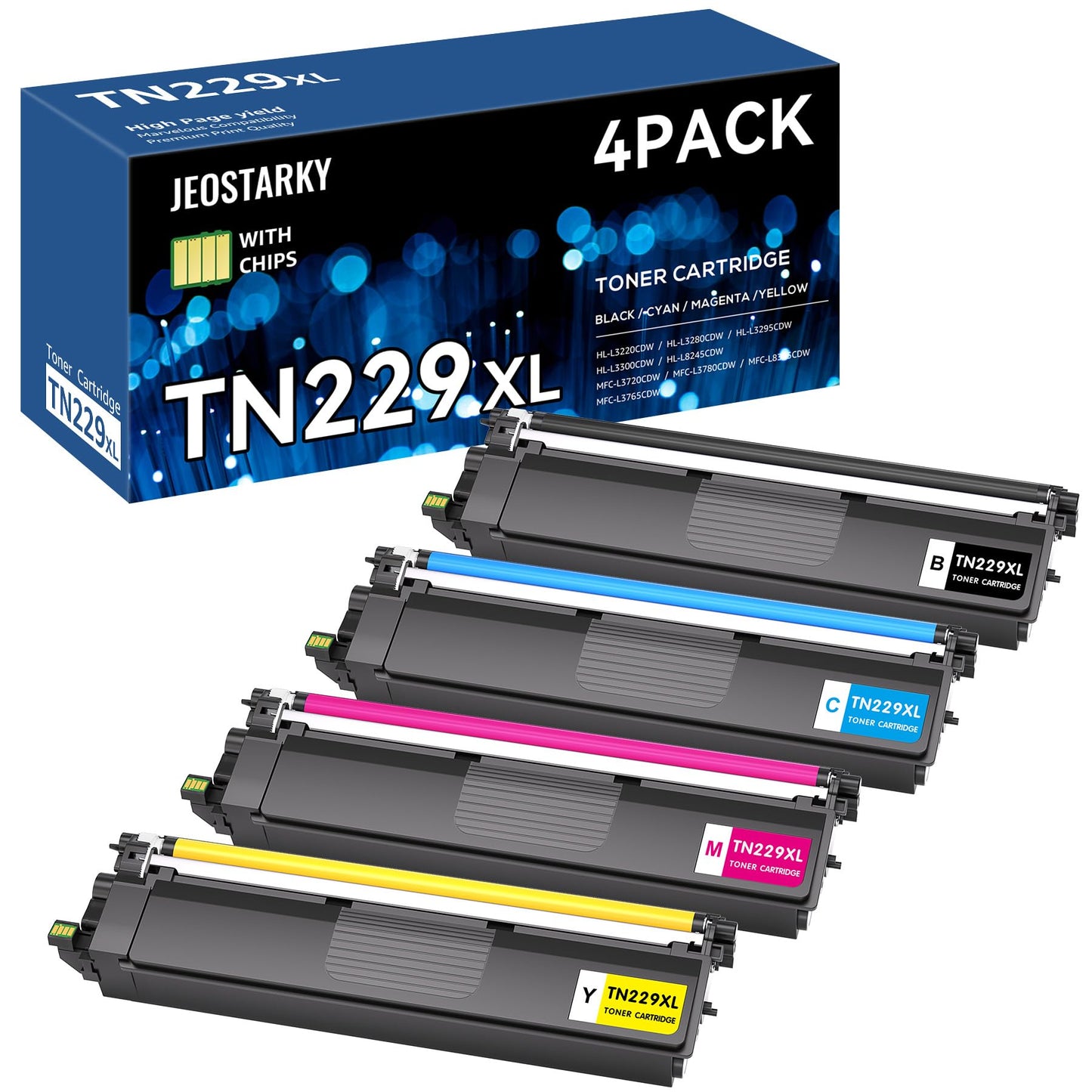 Jeostarky TN229XL TN229 Toner Cartridge High Yield Replacement for Brother TN229 TN229XL Toner Compatible with Brother MFC-L3780CDW MFC-L3720CDW HL-L3280CDW HL-L3220CDW HL-L3300CDW HL-L3295CDW Printer