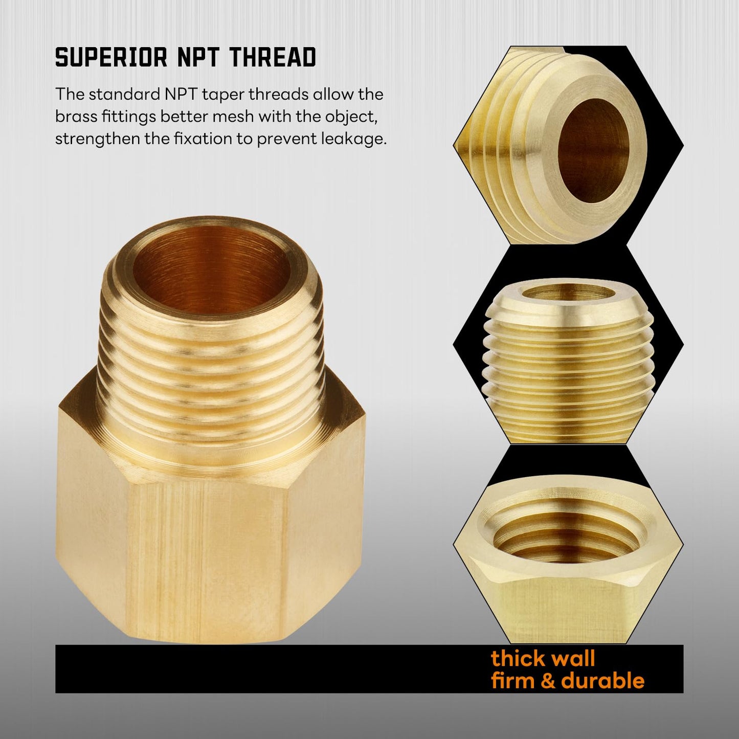 KOOTANS 66pcs Brass Pipe Fittings Assortment NPT Adapter Fitting, Reducer Bushing, Hex Nipple, Reducing Hex Coupling, Pipe Head Brass Plug Kit