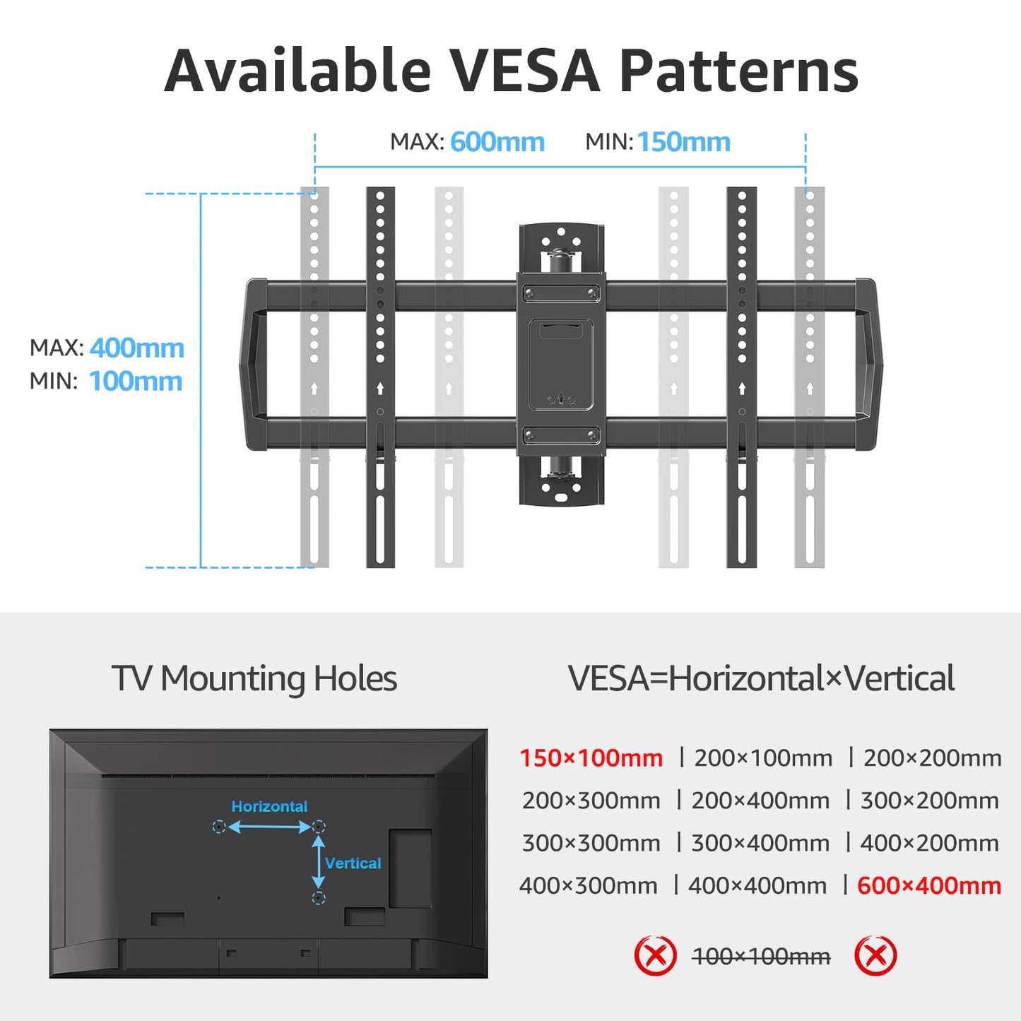 MOUNTUP 37.9" Long Arm TV Wall Mount for Most 42-75 Inch TVs, Full Motion Corner Wall Mount TV Bracket with Extension & Tilt & Swivel Articulating Arm, Max VESA 600x400mm and Up to 99 lbs, MU0047-L