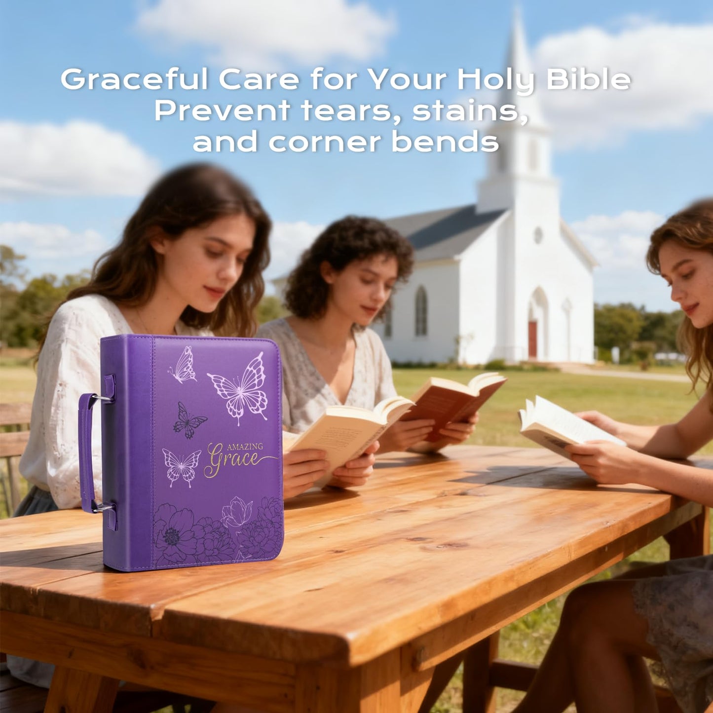 XKDOUS 24 Pcs Bible Cover Cases Set for Woman Study Bible Supplies Accessories Organizer Leather Bible Bag Holder Book Carrying Case w/Handle, Christian Gifts for Mom Women Men Lady