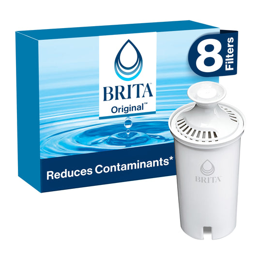 Brita Standard Water Filter for Pitchers and Dispensers, BPA-Free, Reduces Copper, Cadmium and Mercury Impurities, Lasts Two Months or 40 Gallons, Includes 2 Filters