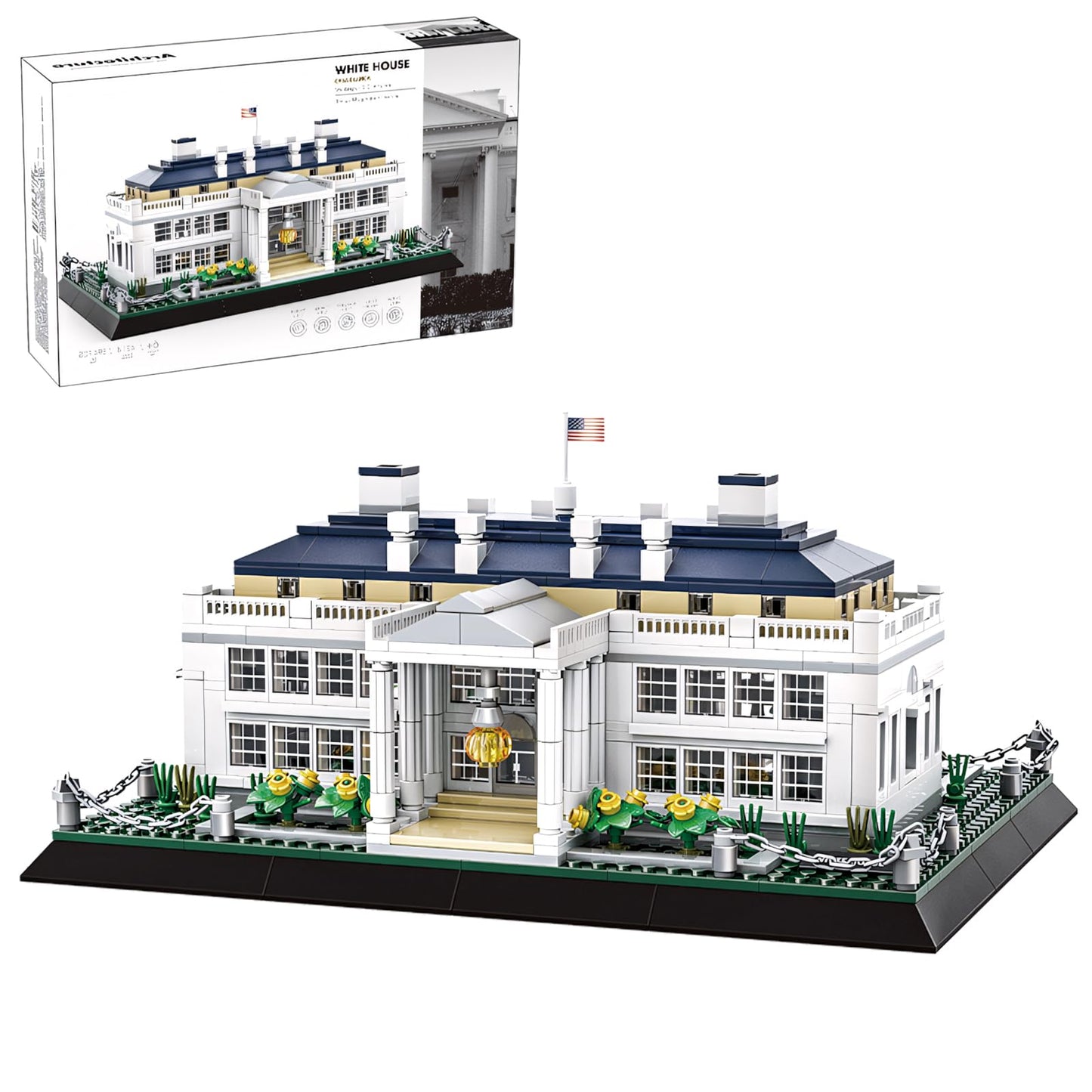 CAXIMSY White House Model Building Block Sets 895 Pieces Washington Famous Landmark Architecture Gifts for Adults and Kids