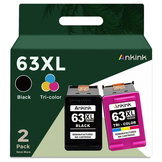 63XL Ink Cartridges Replacement for HP 63 XL (Black and Color Combo Pack) Fit for HP63 3830 4650 4652 4655 5200 5252 5255 5258 4520 4512 1112 2132 3630 3632 3631 2130 4510 4654 Printers BK Tricolor