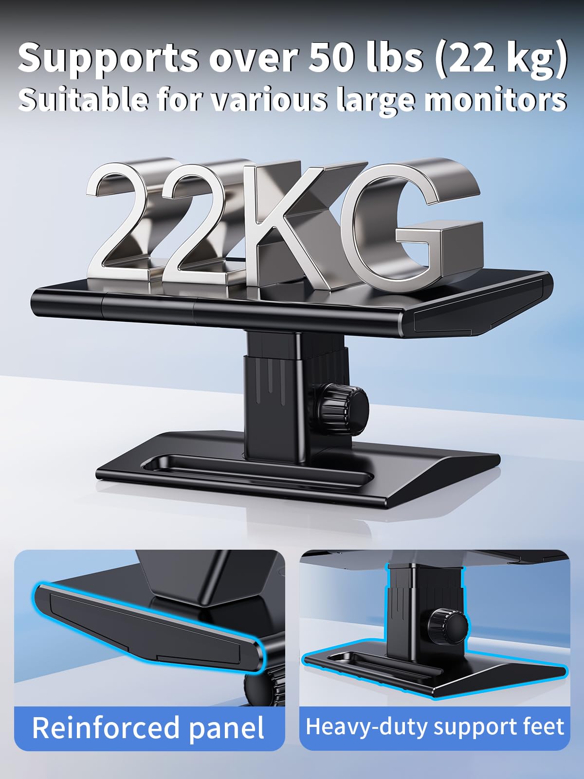 NIFBANG Computer Monitor Stand Riser for Desk,5.7-6.5 Inches Height Adjustable with Storage Drawer & Phone Holder,Workspace Desktop Organizer Monitor Stands Risers Shelf for Computer,Laptop,Printer,TV