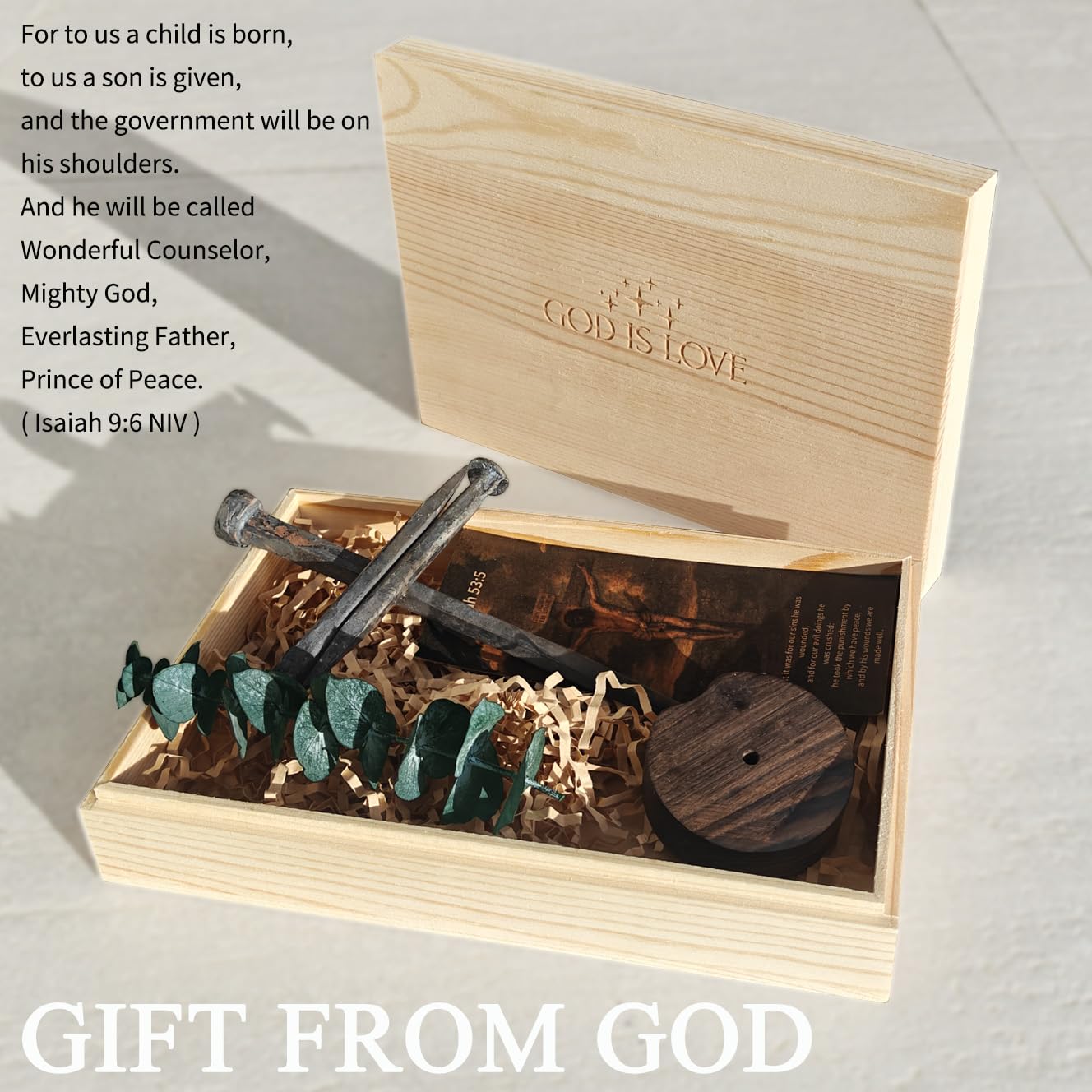 annrose Passion of Jesus Christ Crucifixion Nail Metal Cross,Jesus Christ Tabletop Crucifix,Ordination Gifts,Religious Gifts for Men Women,Religious Fathers Day Gift (Solid Wood Base)