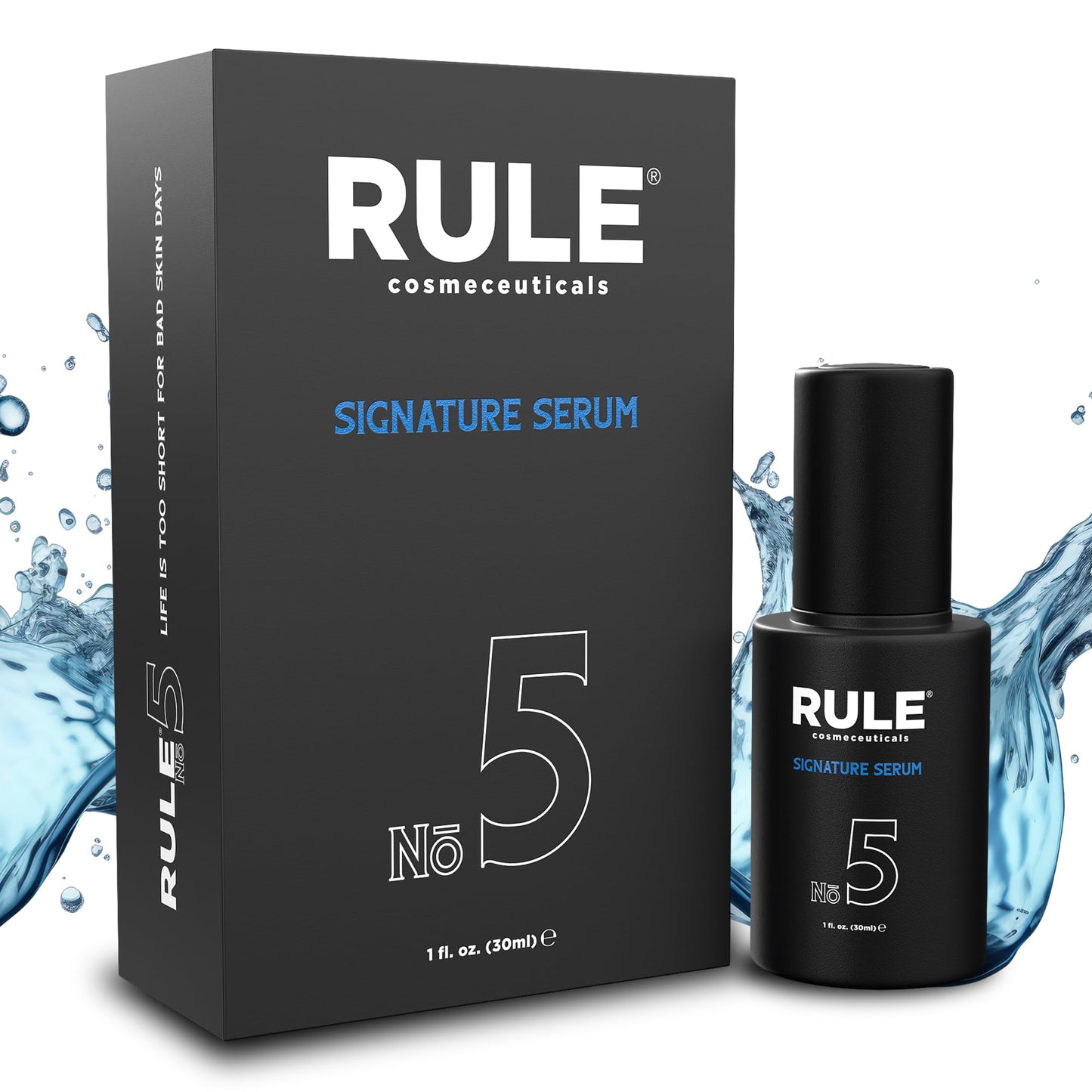 RULE Vitamin C Face Serum for Men with Hyaluronic Acid, Caviar & Niacinamide - Anti Aging Serum for Face Fine Lines, Wrinkles, Dark Spots, Brightening Skin - Antioxidant Facial Serum for Men, 1 Fl Oz