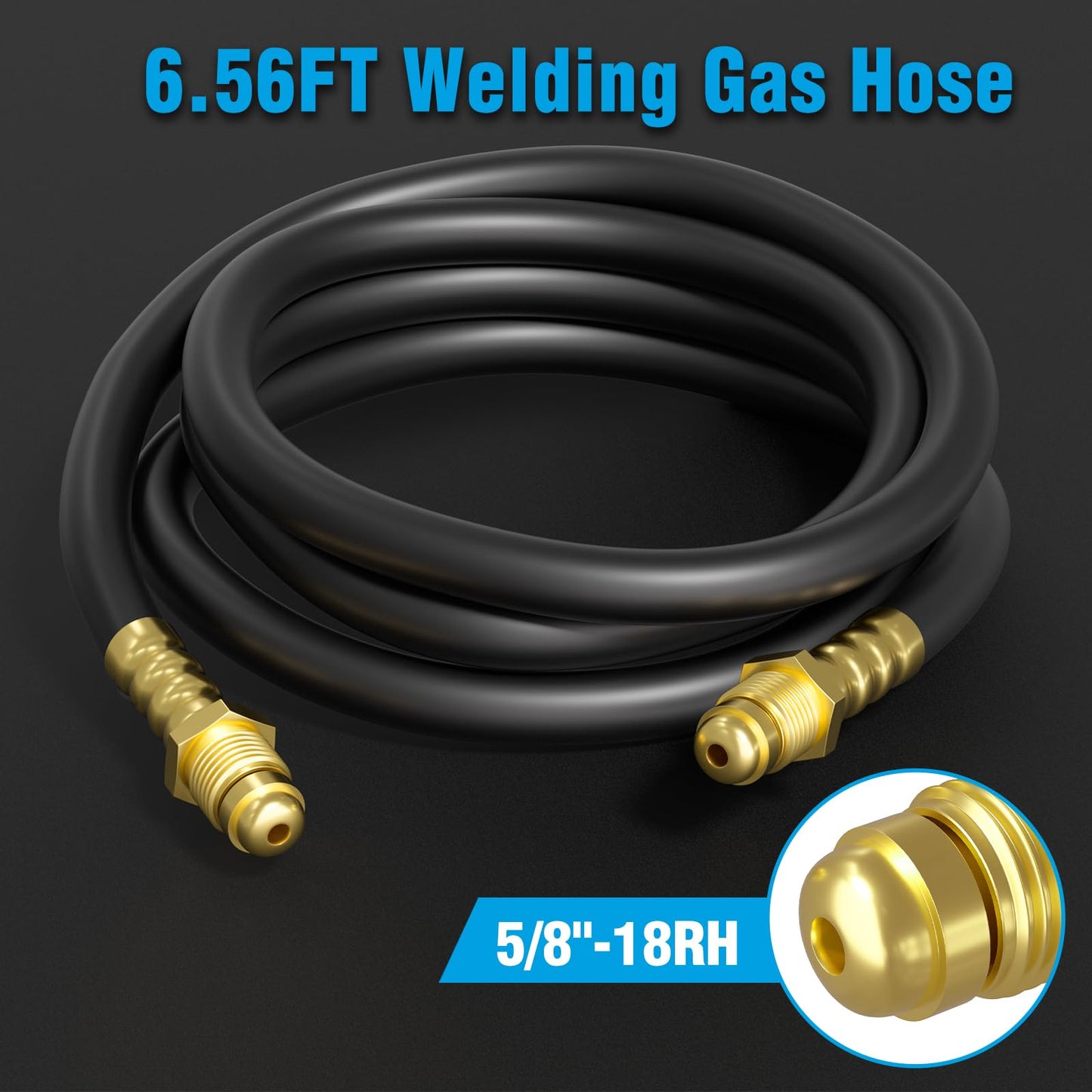 BETOOLL Dual Output Argon Regulator - MIG/TIG Flow Meter Gas Gauge with 2PCS 6.6 Feet Hoses, 0-60 SCFH, 0-4500 PSI, CGA580 Inlet Connection for Argon/CO2