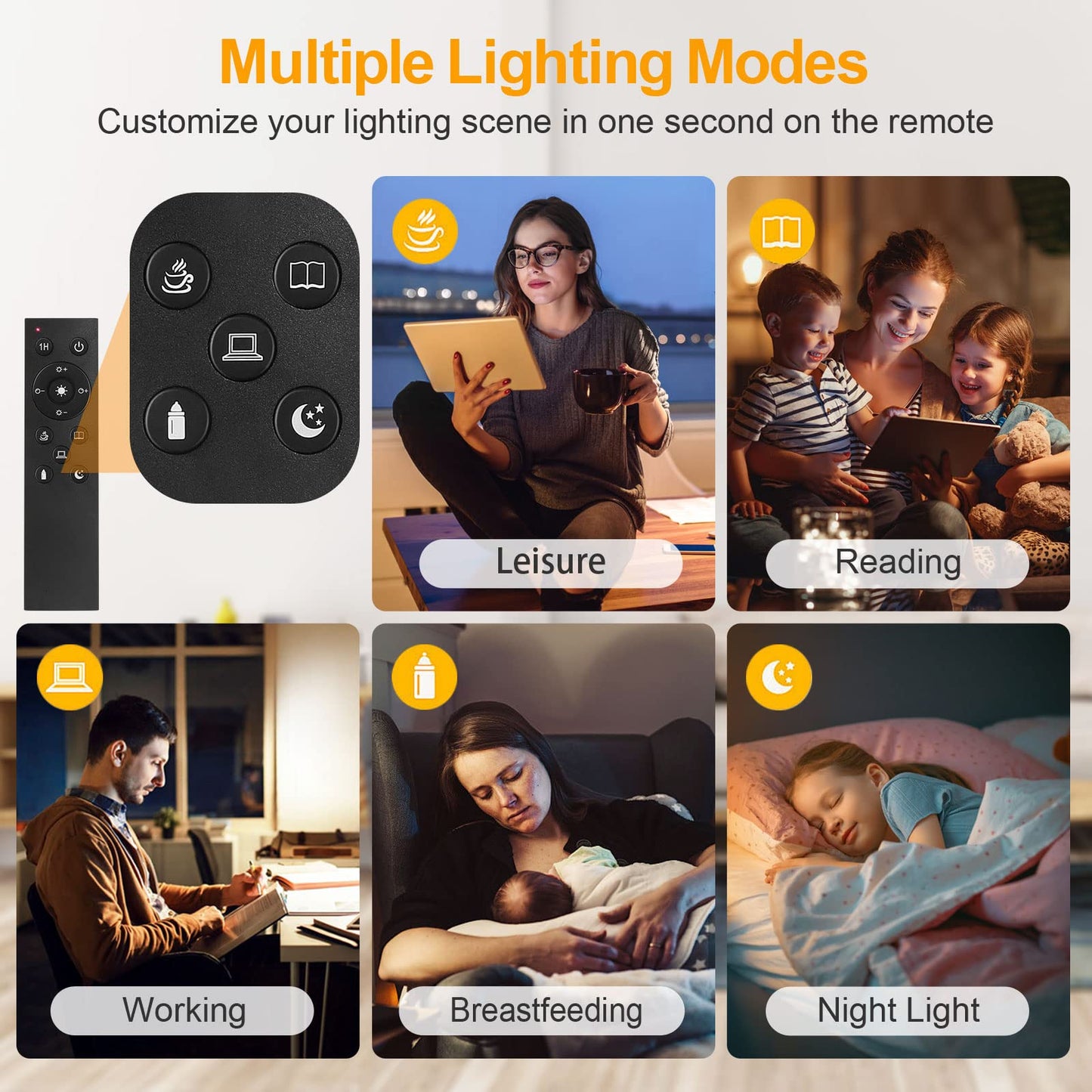 OUTON Floor Lamp, 30W/3000LM LED Modern Torchiere Sky Lamp, Super Bright Dimmable Standing Tall Lamp with 4 Color Temperatures, Remote Touch Control, 1 Hour Timer for Living Room Bedroom Office, Black