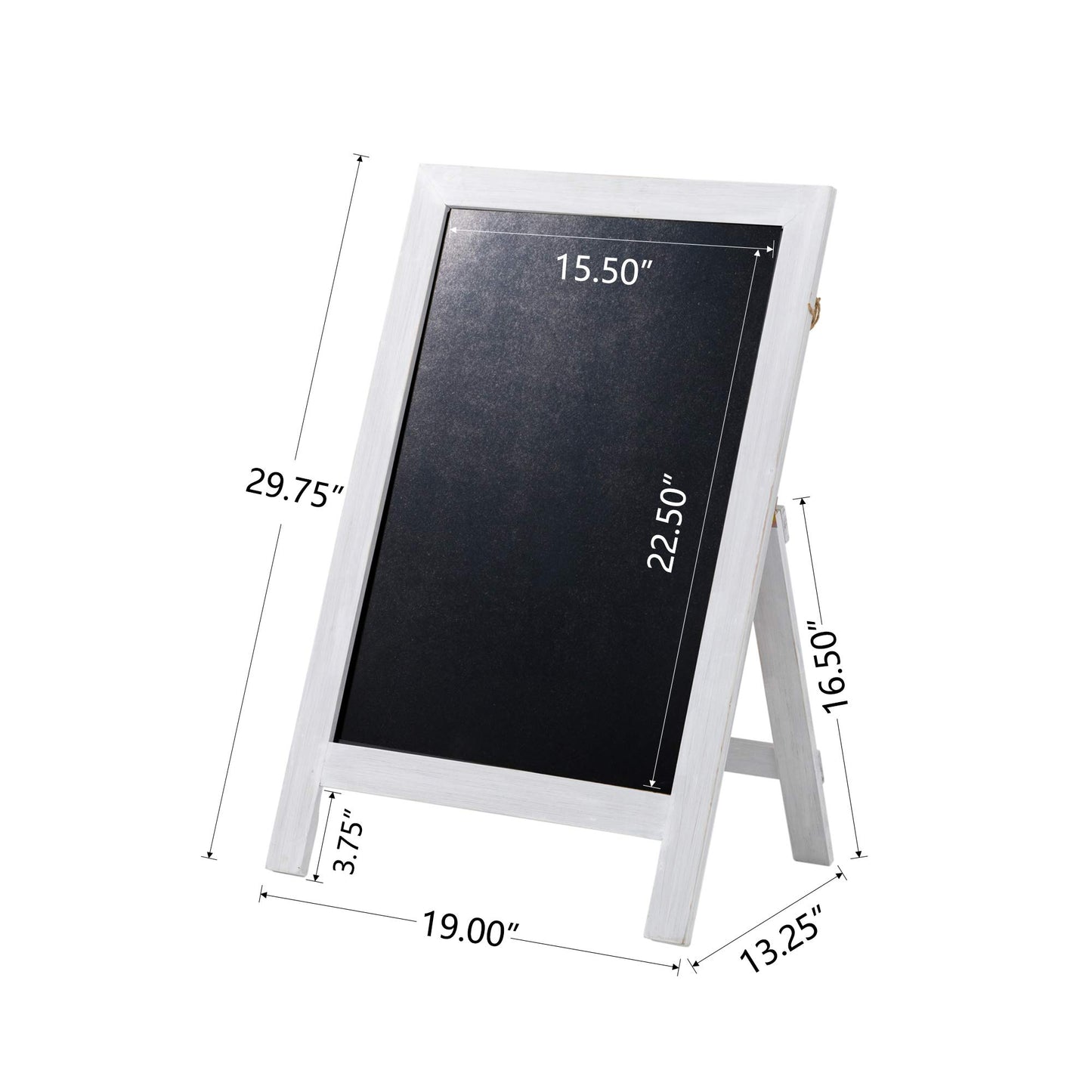Glitzhome A-Frame Chalkboard Sign 30"x20" Wooden Sandwich Board Easel Sign Outdoor Standing Wall Chalkboard for Restaurants, Cafes, Weddings(White)