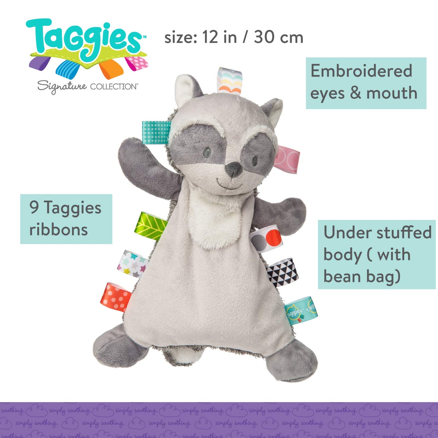Mary Meyer Taggies Soft Toy, Harley Raccoon Lovey