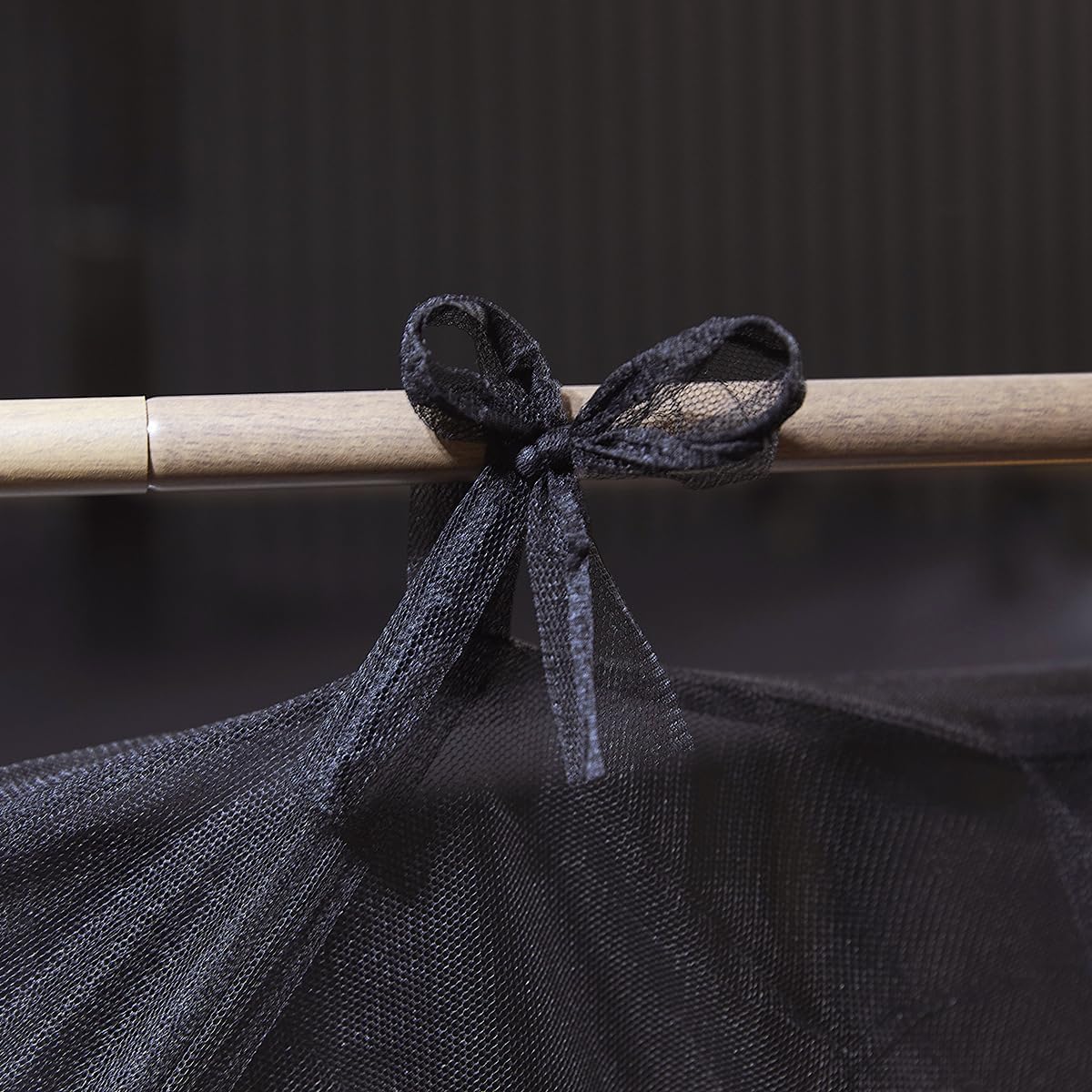 Kertnic Black Canopy Bed Curtains for Girls & Adults, Queen King Bed Canopy Drapes Netting, Practical Mosquito Net for Bed (Queen-64 W*78" L*82"*H)