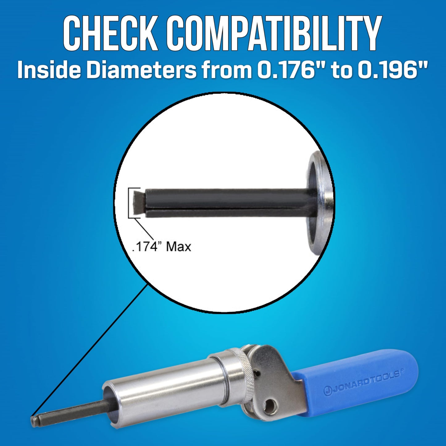 Jonard Tools TTB-6A Steel Barrel Fastener Plunger Tool for CATV Barrel Fasteners with 0.176" to 0.196" Inside Diameter