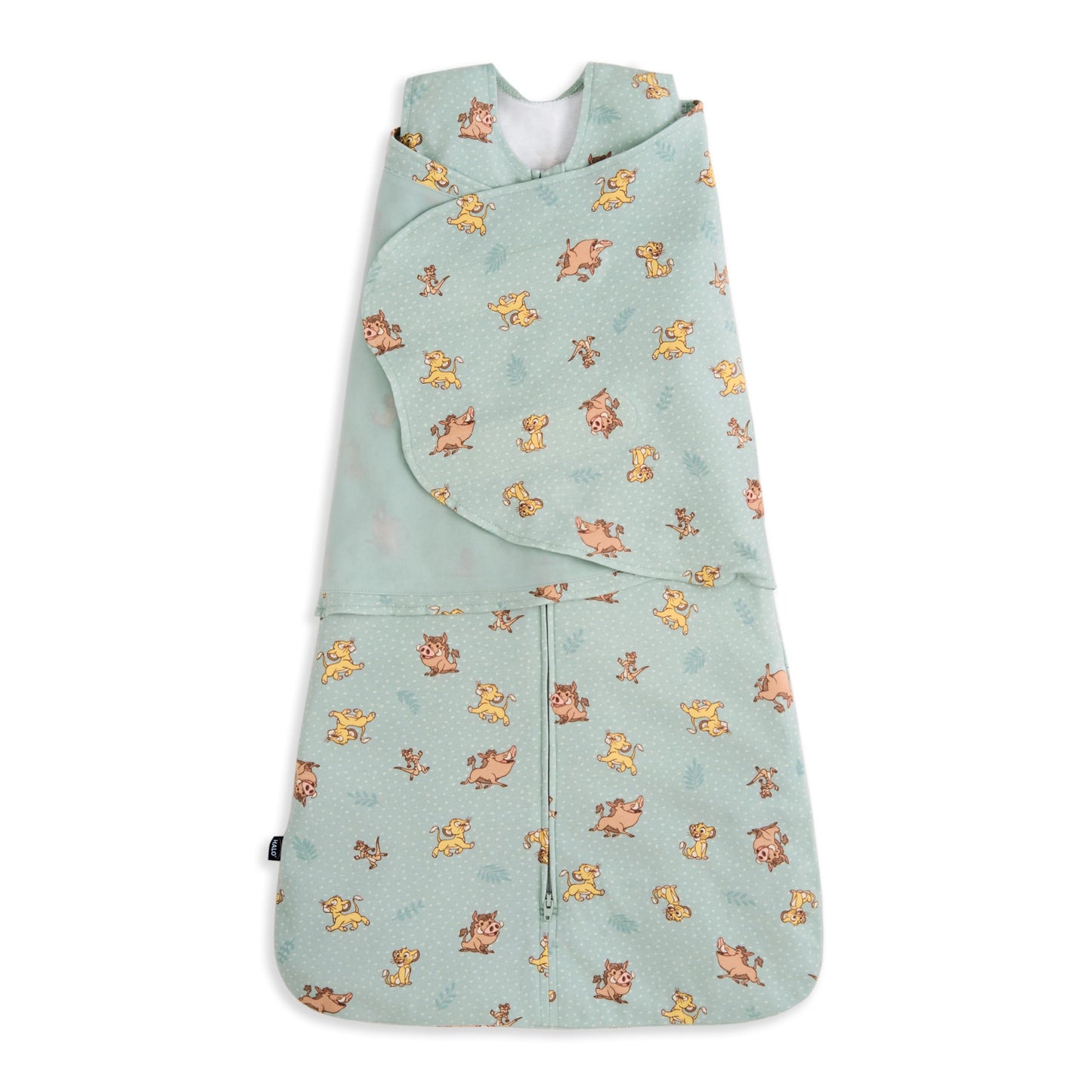 HALO 100% Cotton Sleepsack Swaddle, 3-Way Adjustable Wearable Blanket, Newborn, TOG 1.5, Lion King Friends