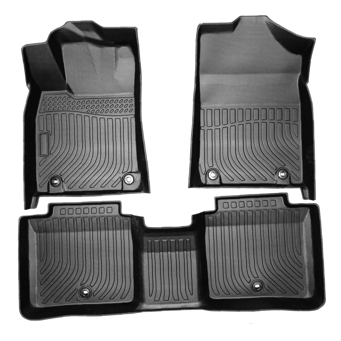 All-Weather TPE Rubber Floor Mats Compatible with 2013 2014 2015 2016 2017 2018 Lexus ES350, Custom Fit Full Car Carpet Liners Set (Black)