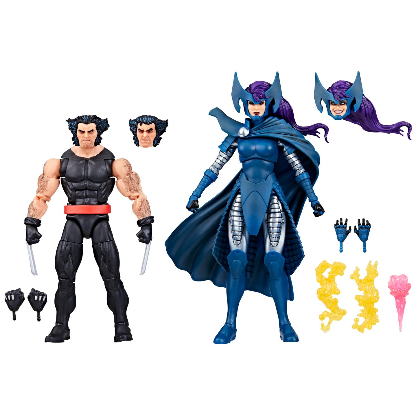 Marvel Legends Series Wolverine and Psylocke, 50th Anniversary Comics Collectible 6-Inch Action Figure 2-Pack